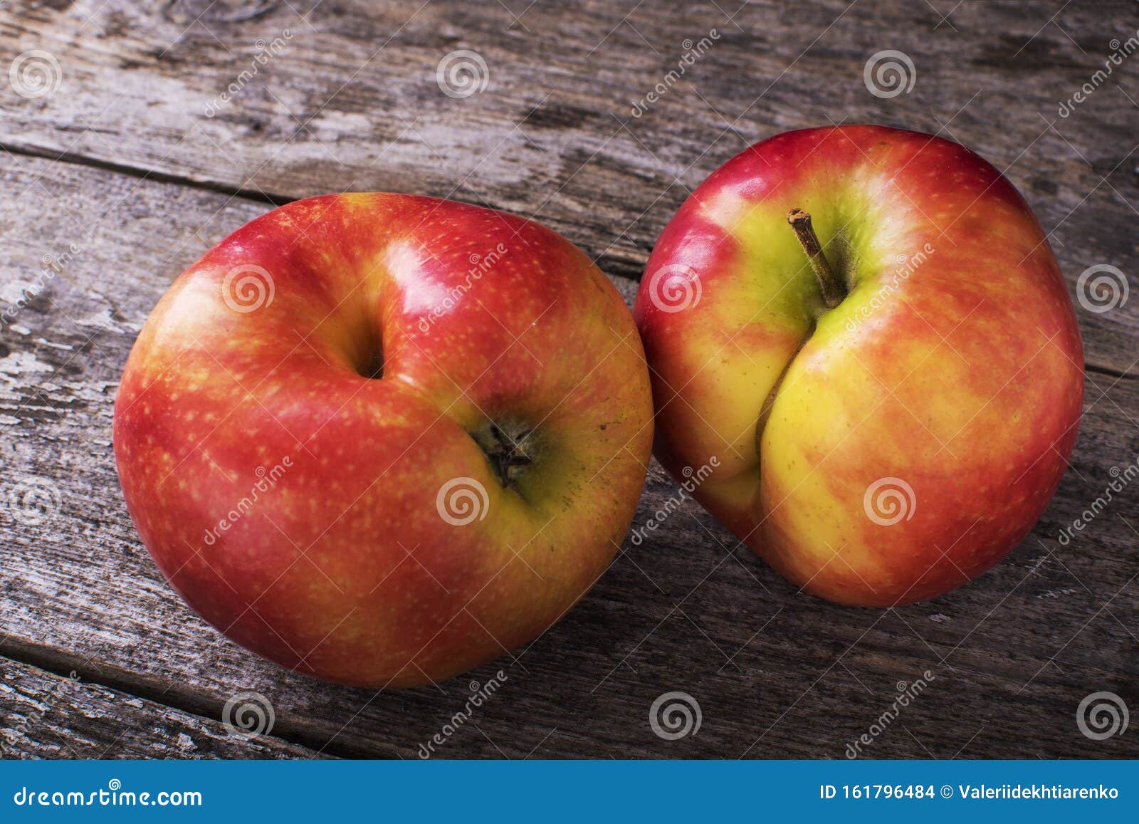 Concept of Ugly Food Red Apple on Background Stock Photo Image of