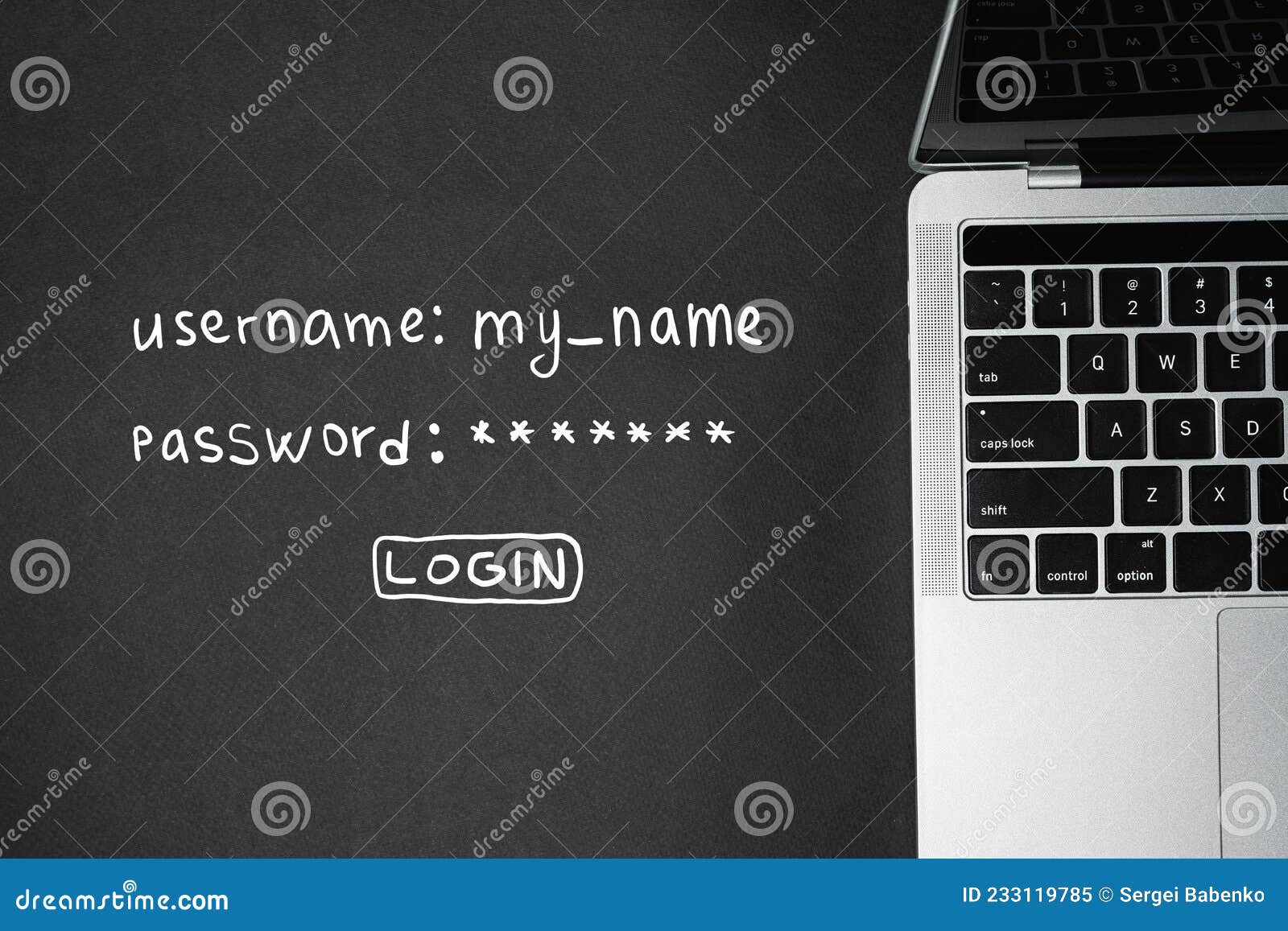 The concept of a username and password to login to a computer or laptop 