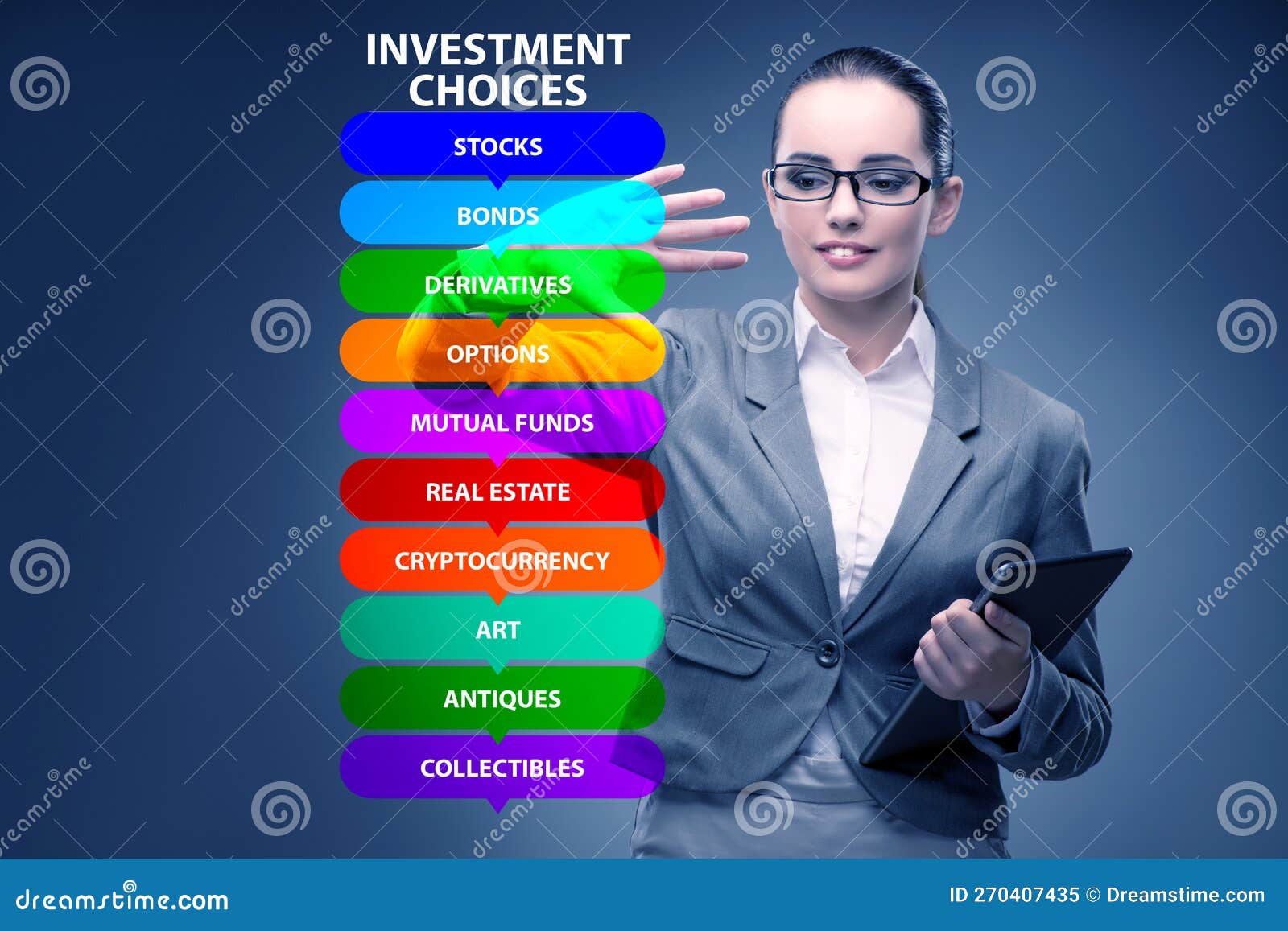 Concept of Various Financial Investment Options Stock Image Image of