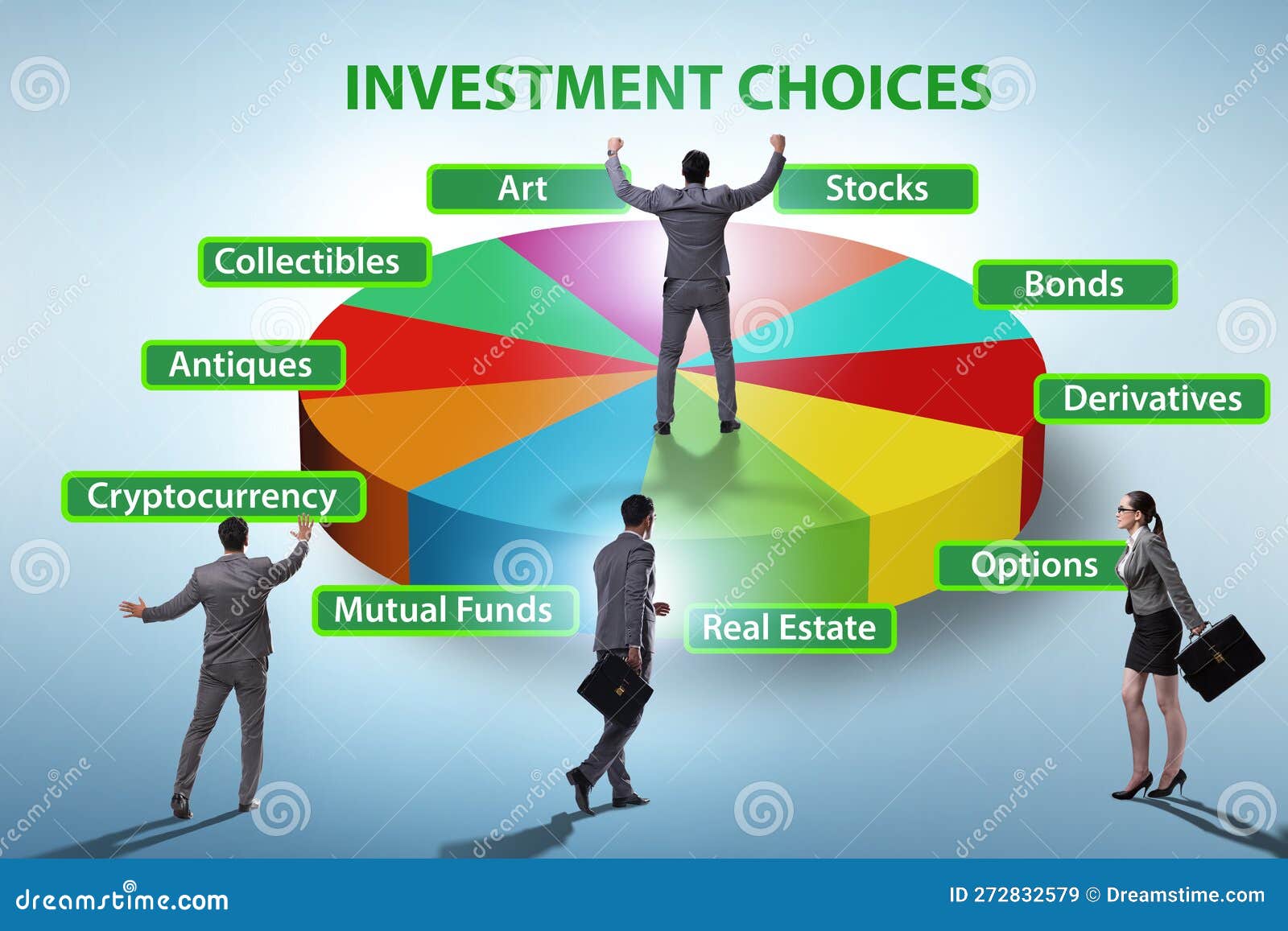 Concept of Various Financial Investment Options Stock Illustration