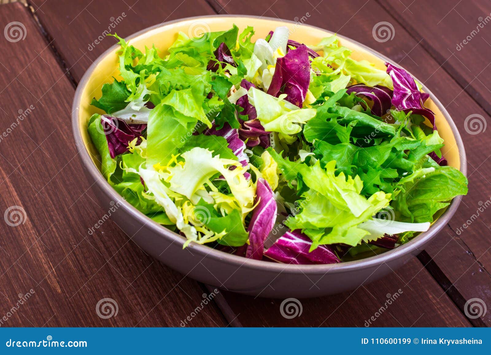 concept of vegetarian diet. fresh leaves of different salads