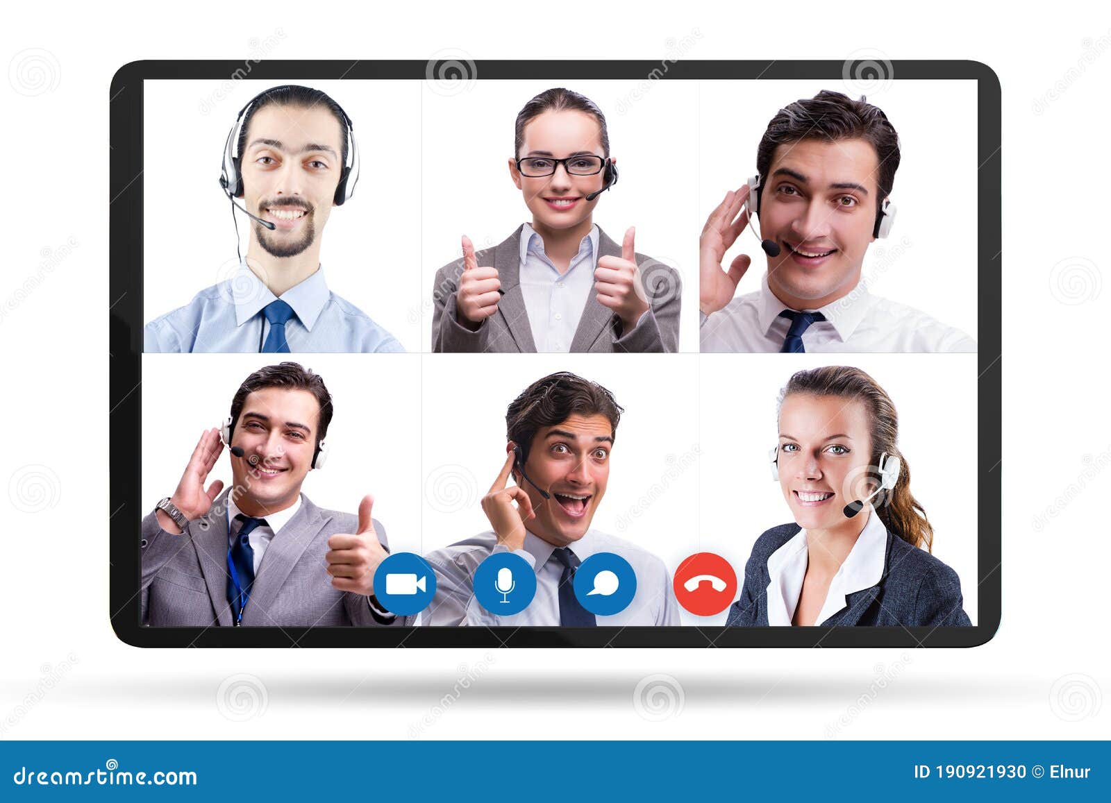 Concept of Virtual Collaboration through Videoconferencing Stock Photo