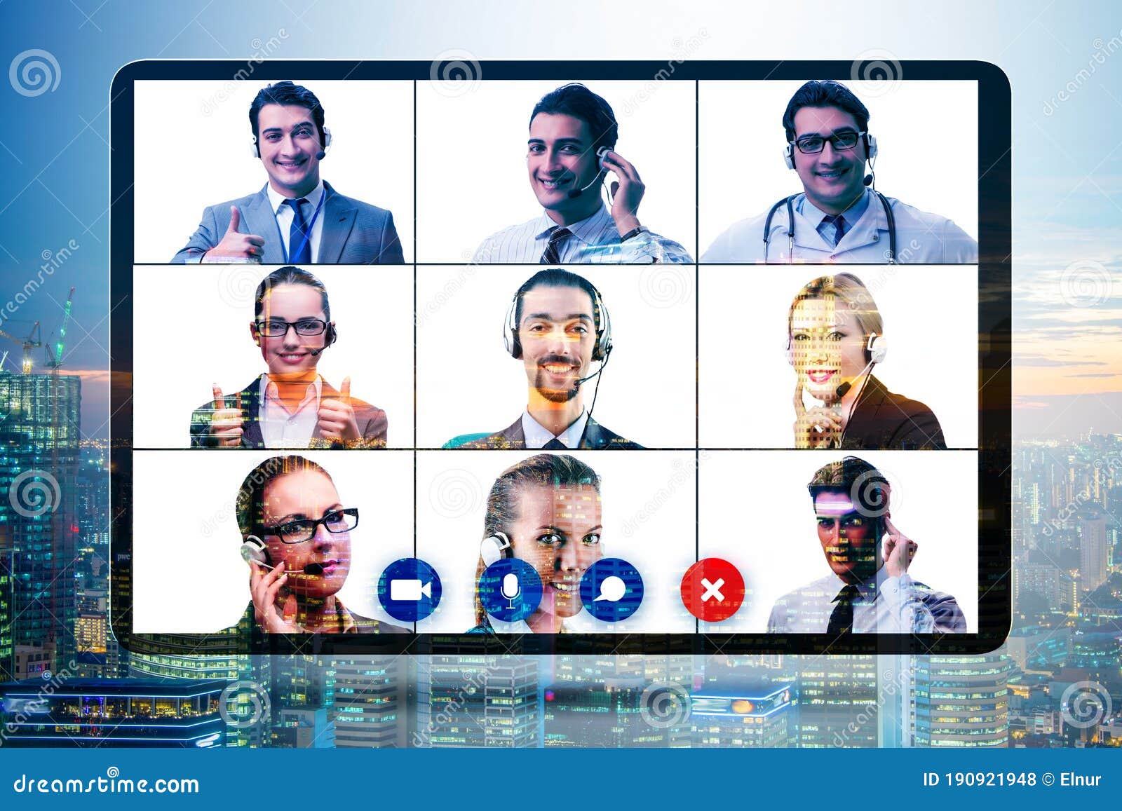 Concept of Virtual Collaboration through Videoconferencing Stock Photo