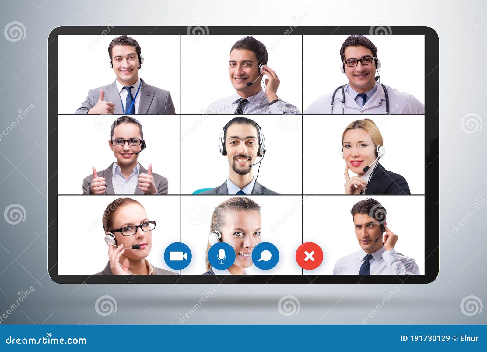 Concept of Virtual Collaboration through Videoconferencing Stock Image