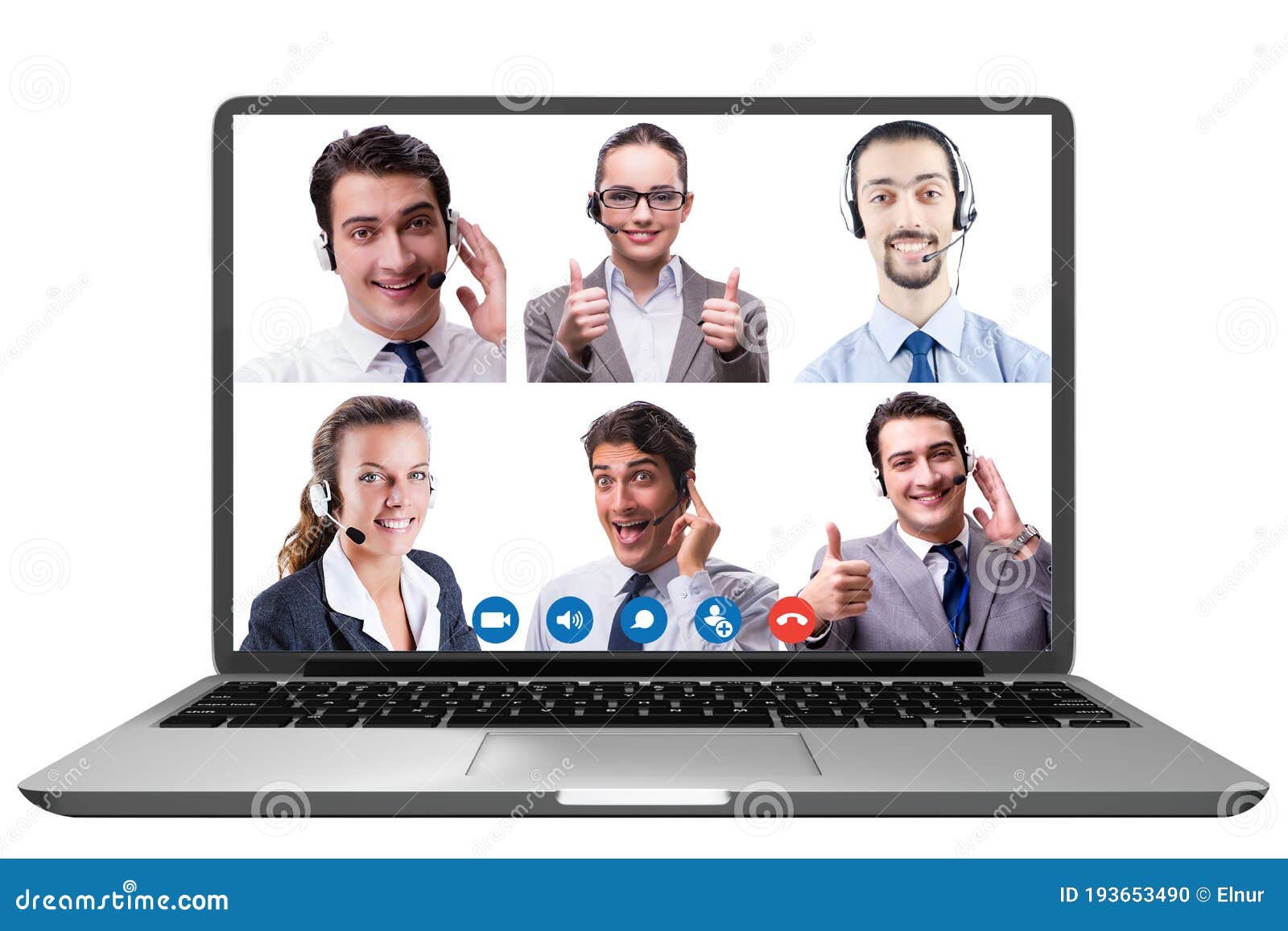 Concept of Virtual Collaboration through Videoconferencing Stock Photo