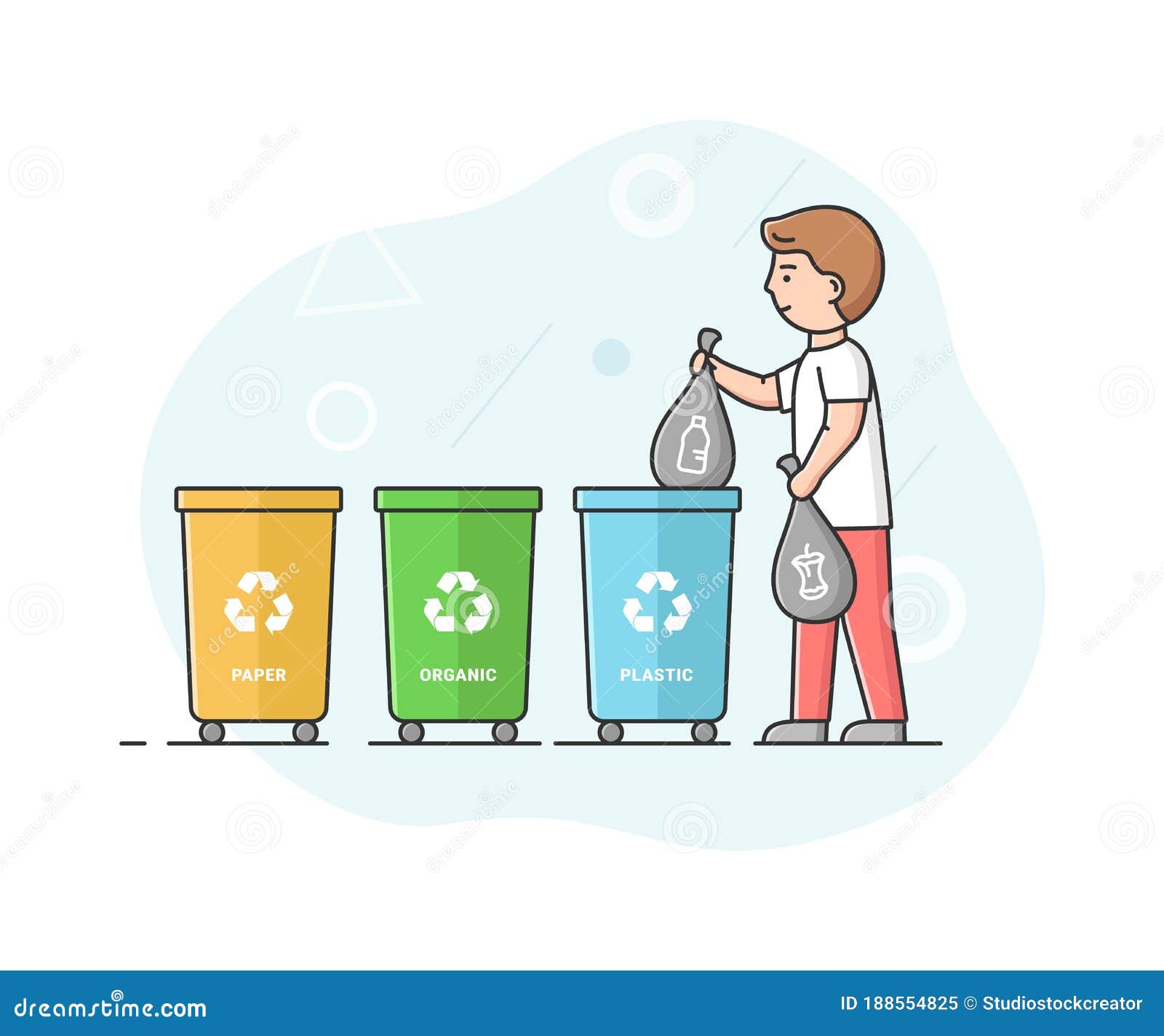 Concept of Zero Waste, Recycling Technology and Save Man is