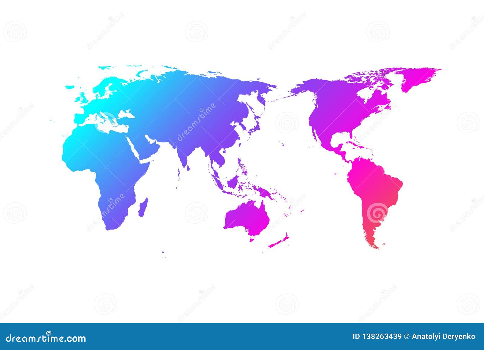 Conception Colorée De Gradient De Vecteur De Carte Du Monde