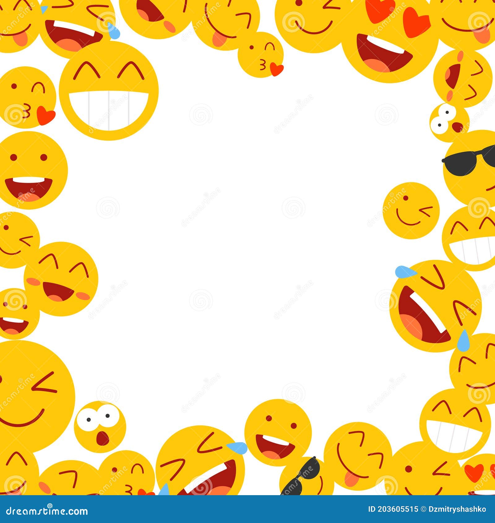 Conception De Cadre D'emoji Illustration de Vecteur Illustration du