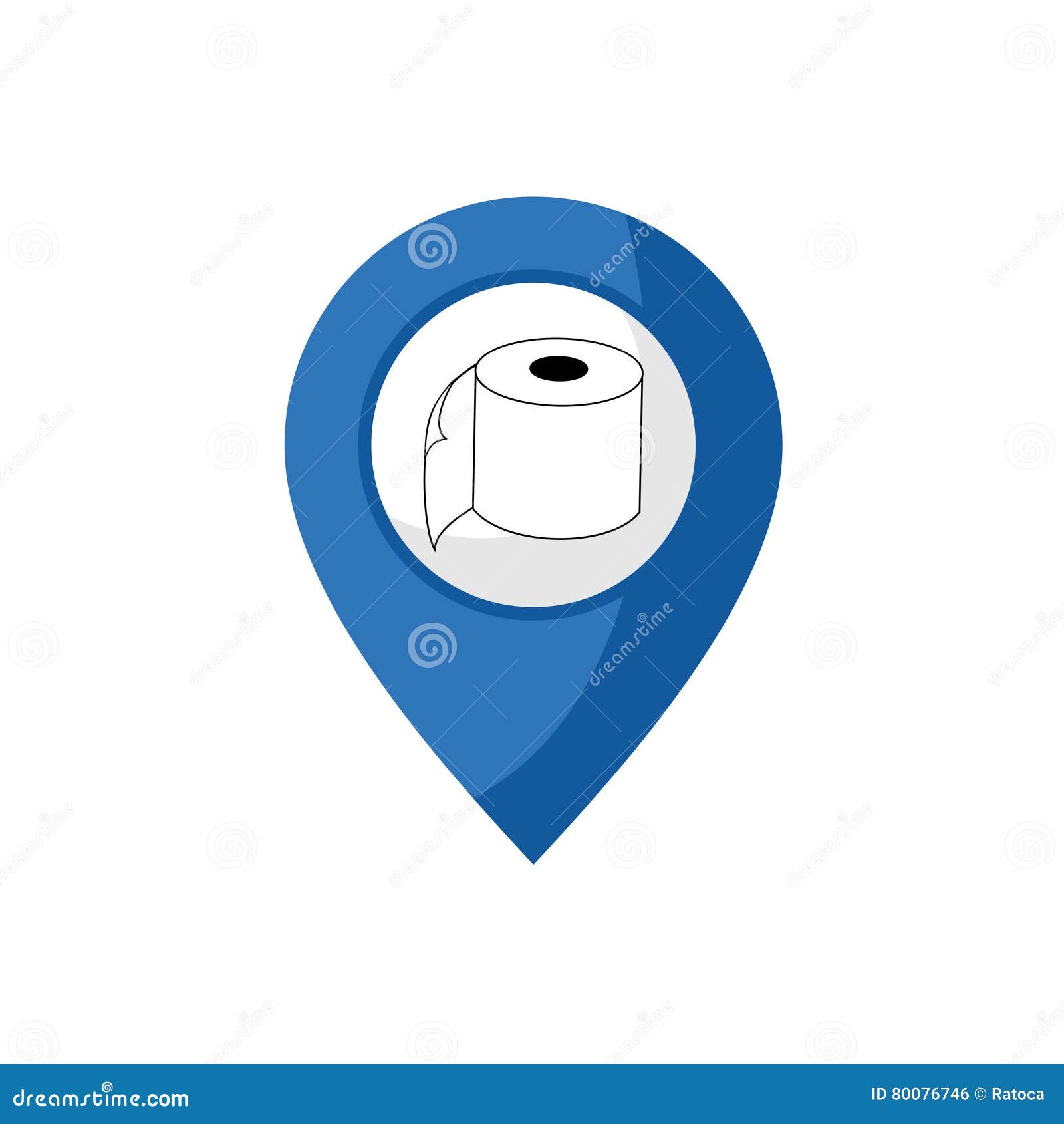 Toilet Paper Location Point Design Stock Illustrations, Vecteurs