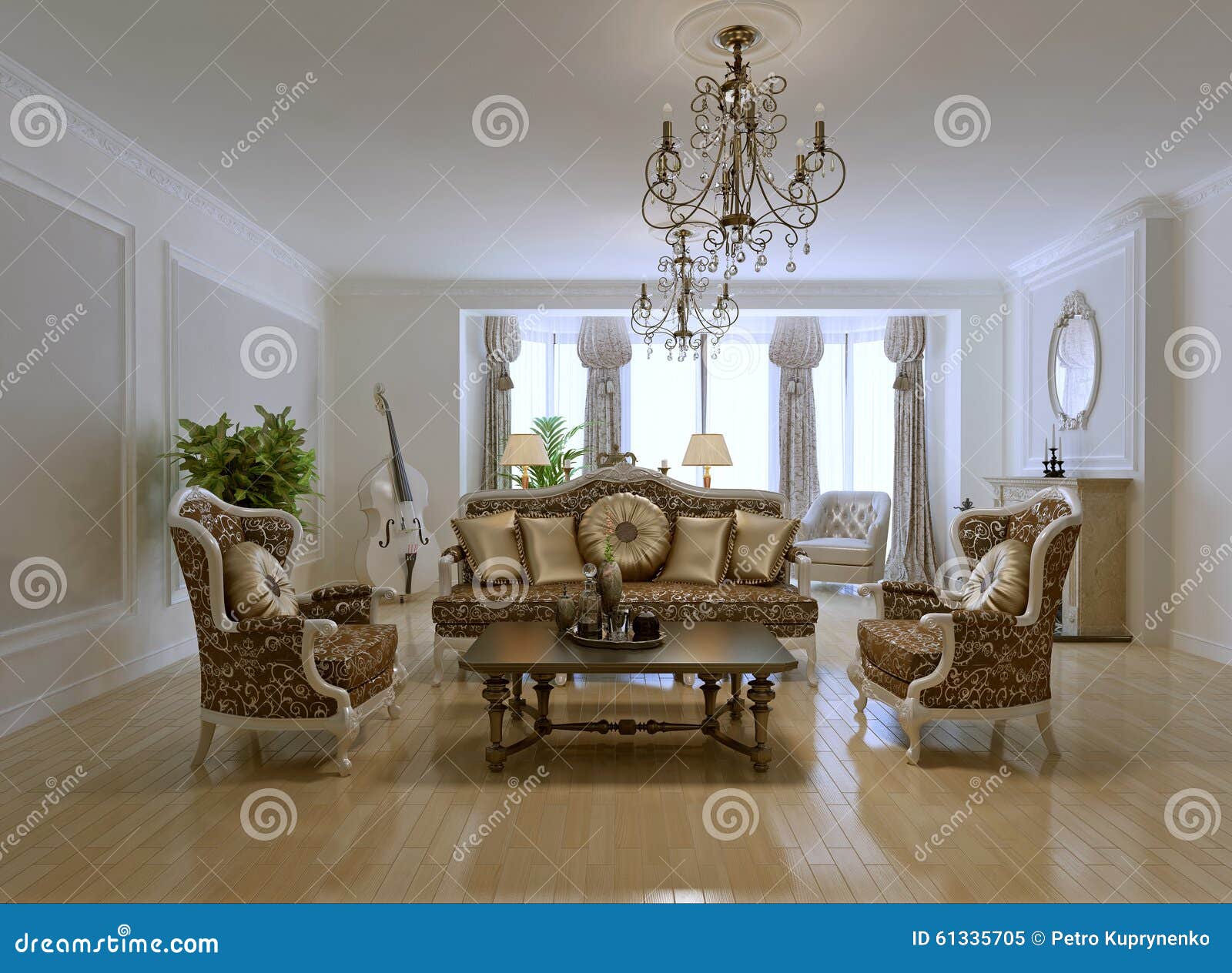 Conception de salon riche illustration stock image: 61335705