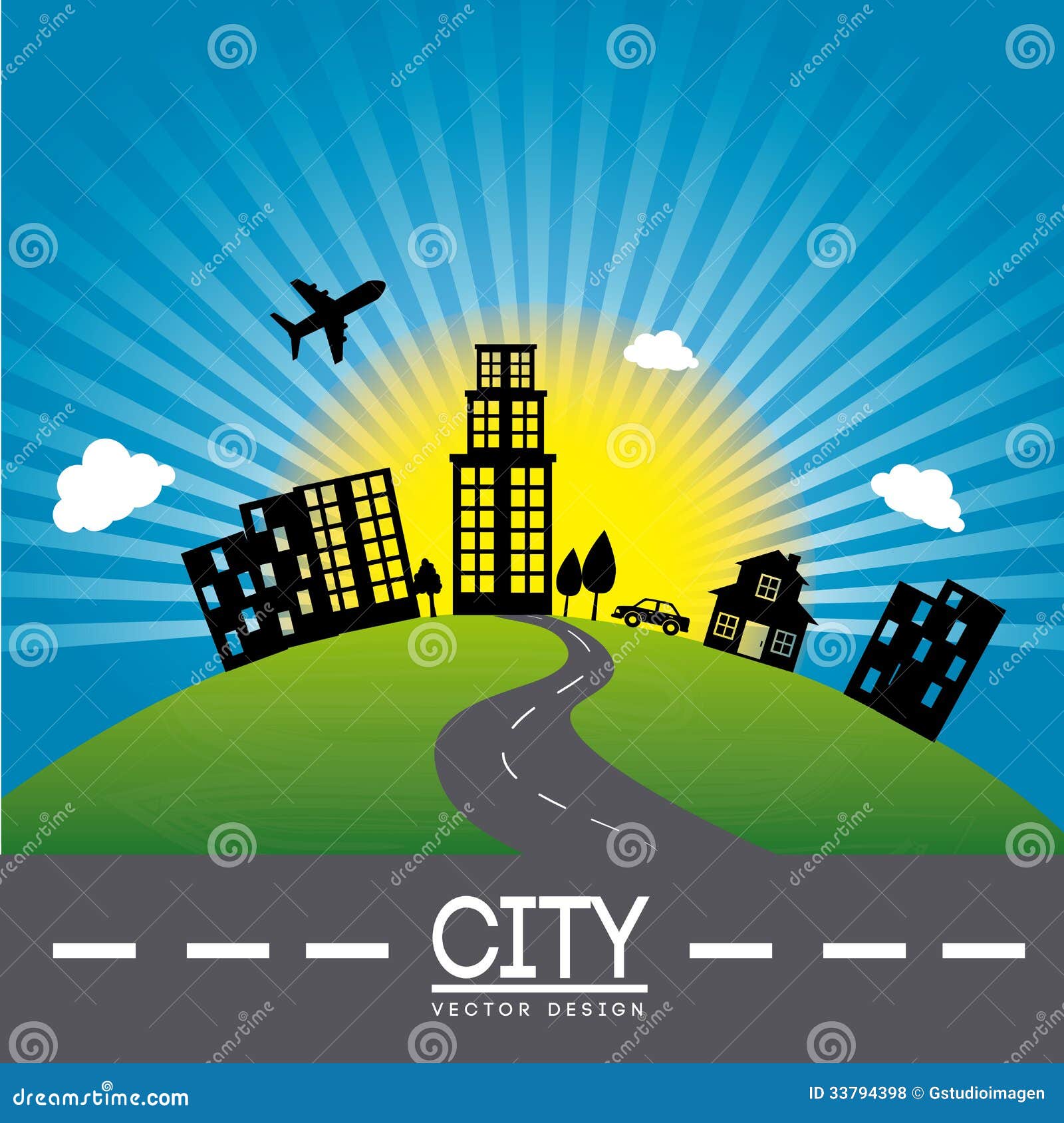 Conception de ville illustration de vecteur. Illustration du ville