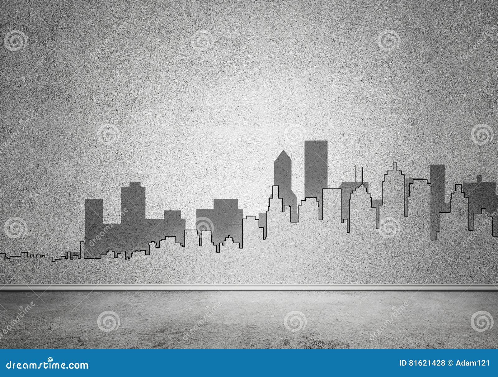 Conception De Ville Sur Le Mur Photo stock Image du abstrait, ville