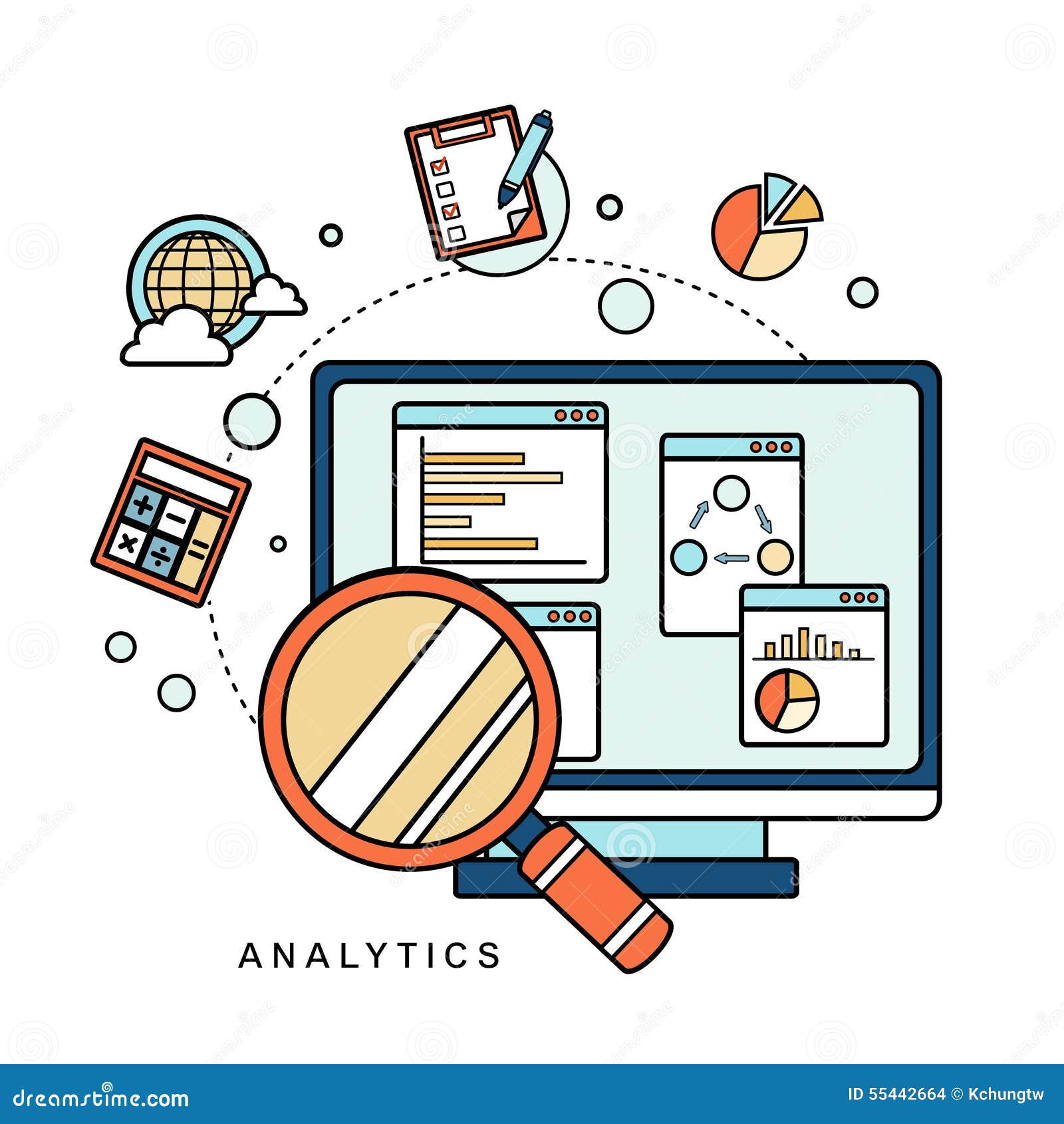 Concepto Analítico De Los Datos Ilustración del Vector 