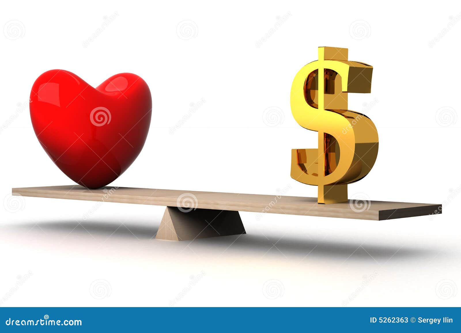Concepto Bien Escogido Entre El Amor Y El Dinero. Stock de ilustración