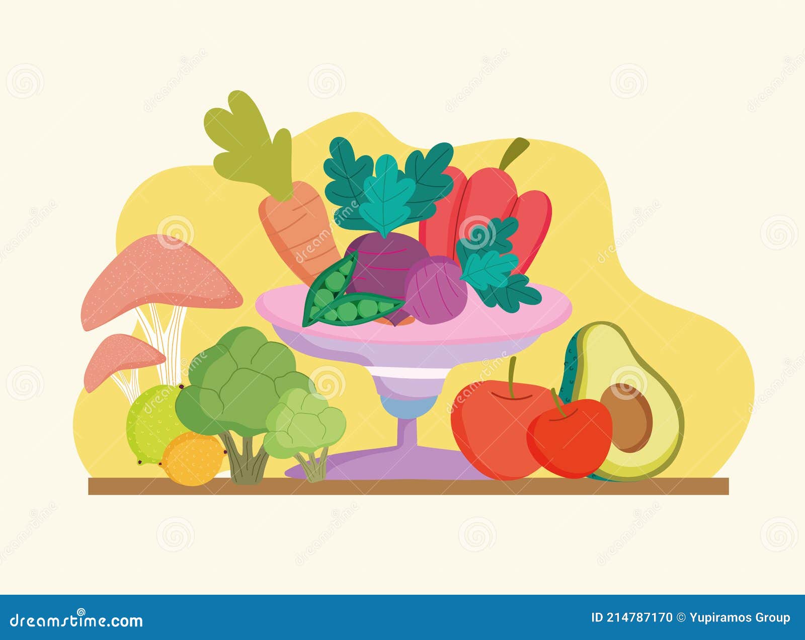 Concepto De Alimentación Saludable Ilustración del Vector - Ilustración de  fruta, lifestyle: 214787170