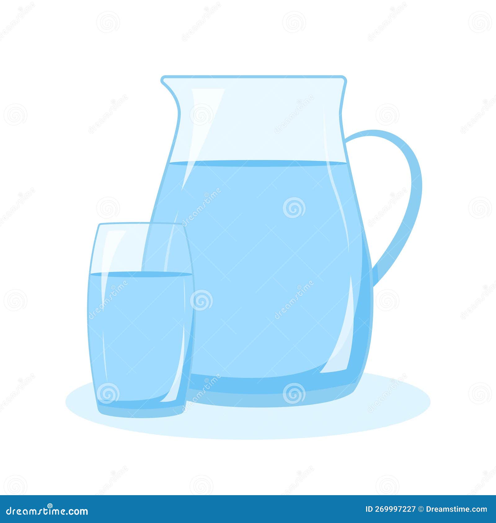 Concepto De Balance De Agua. Una Jarra Y Un Vaso De Agua. Ilustración  Vectorial En Un Estilo Plano Ilustración del Vector - Ilustración de  diario, plano: 269997227