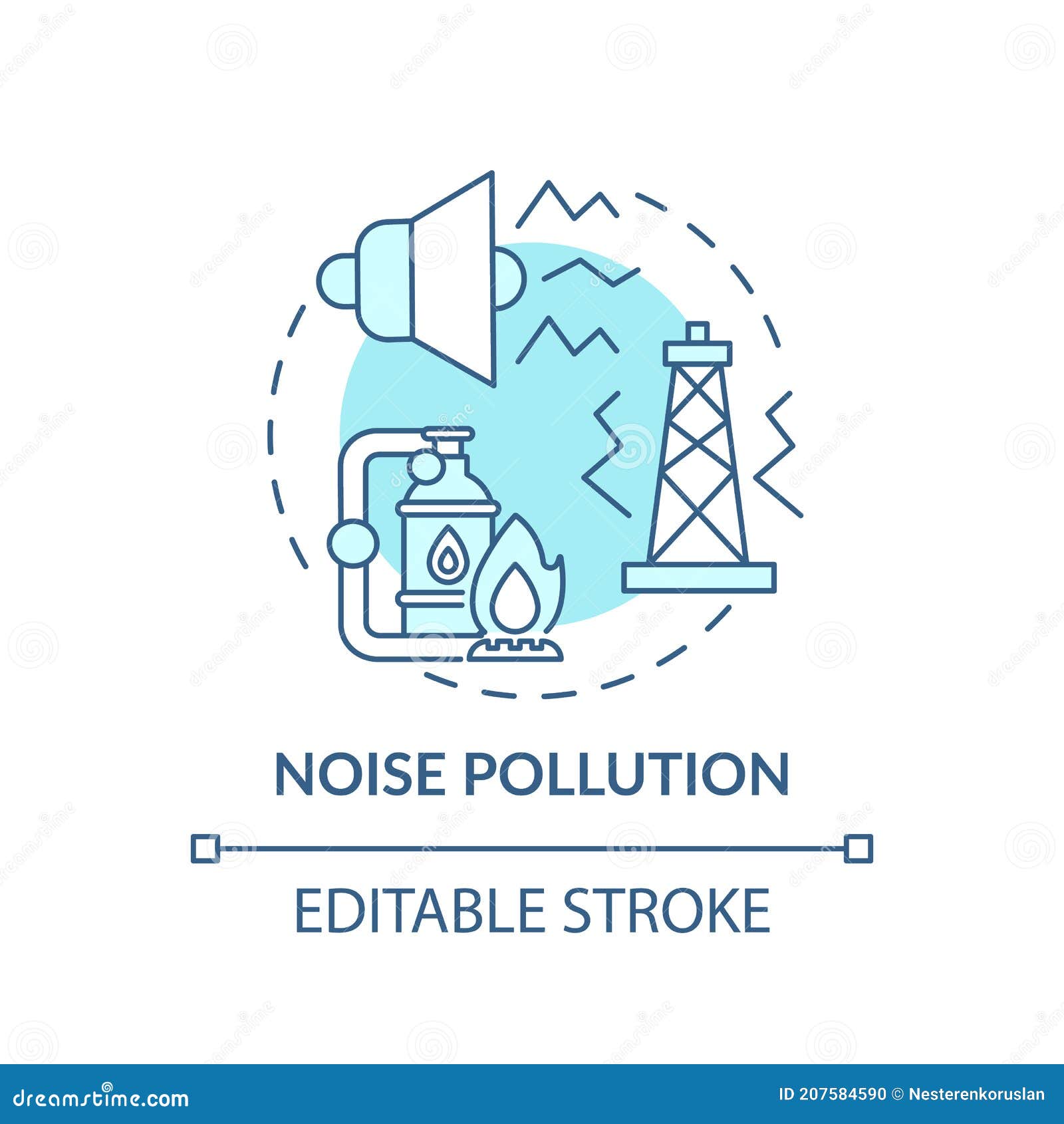 Concepto De Contaminación Acústica Icono Stock de ilustración - Ilustración  de ruido, sonido: 207584590