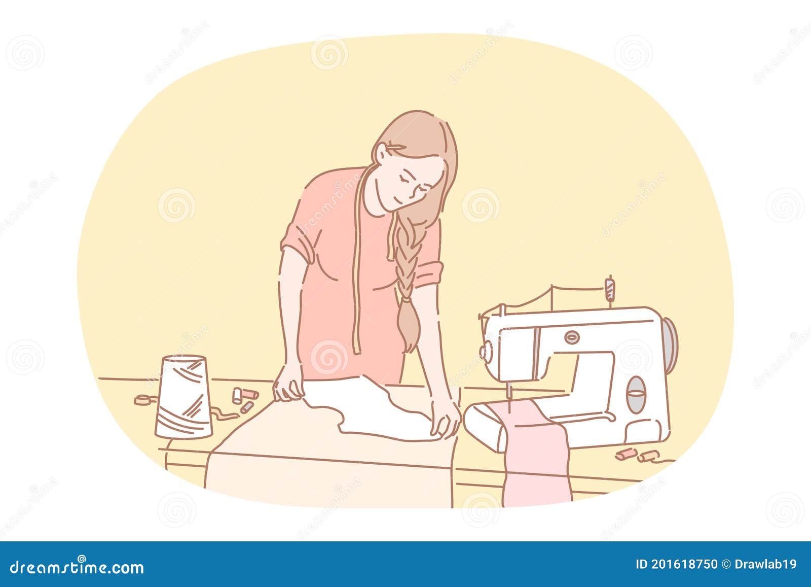Concepto De Costura Del Diseñador De Los Talleres De Confección De Vestidos. Ilustración del Vector - Ilustración de persona, mujer: 201618750 Concepto De Costura Del Diseñador De Los Talleres De Confección De Vestidos. Ilustración del Vector - Ilustración de persona, mujer: 201618750