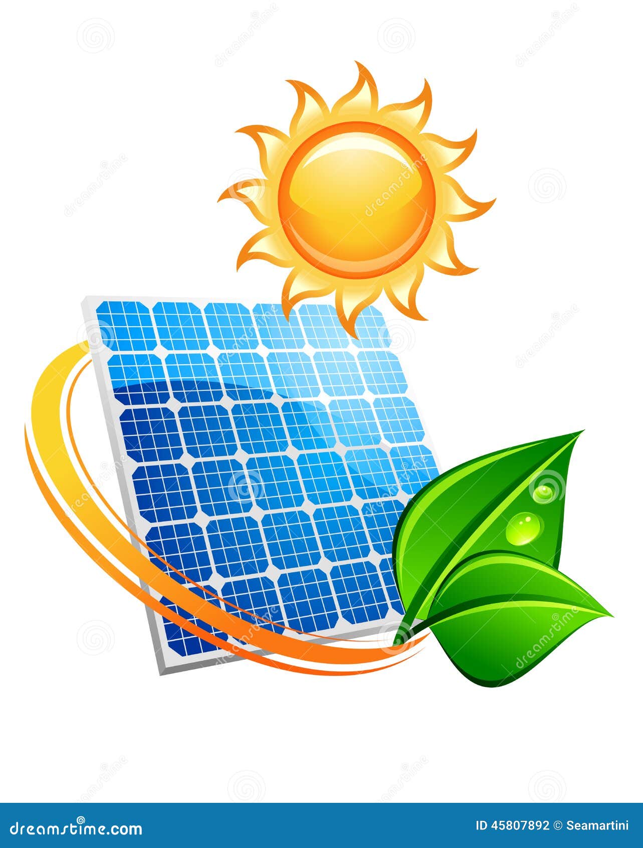Mirar furtivamente Arroyo Estereotipo Concepto De Energía Solar Sostenible Ilustración del Vector - Ilustración  de potencia, panel: 45807892