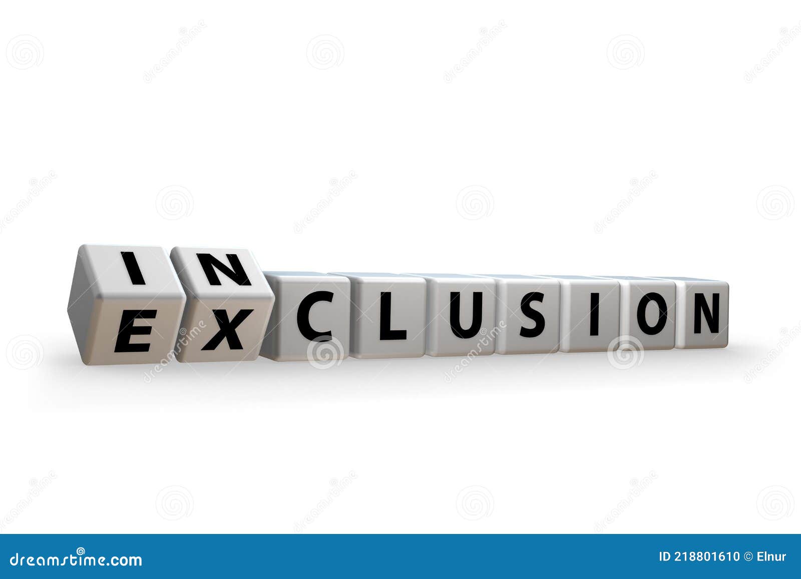 Concepto De Inclusión Y Exclusión 3d Render Stock de ilustración