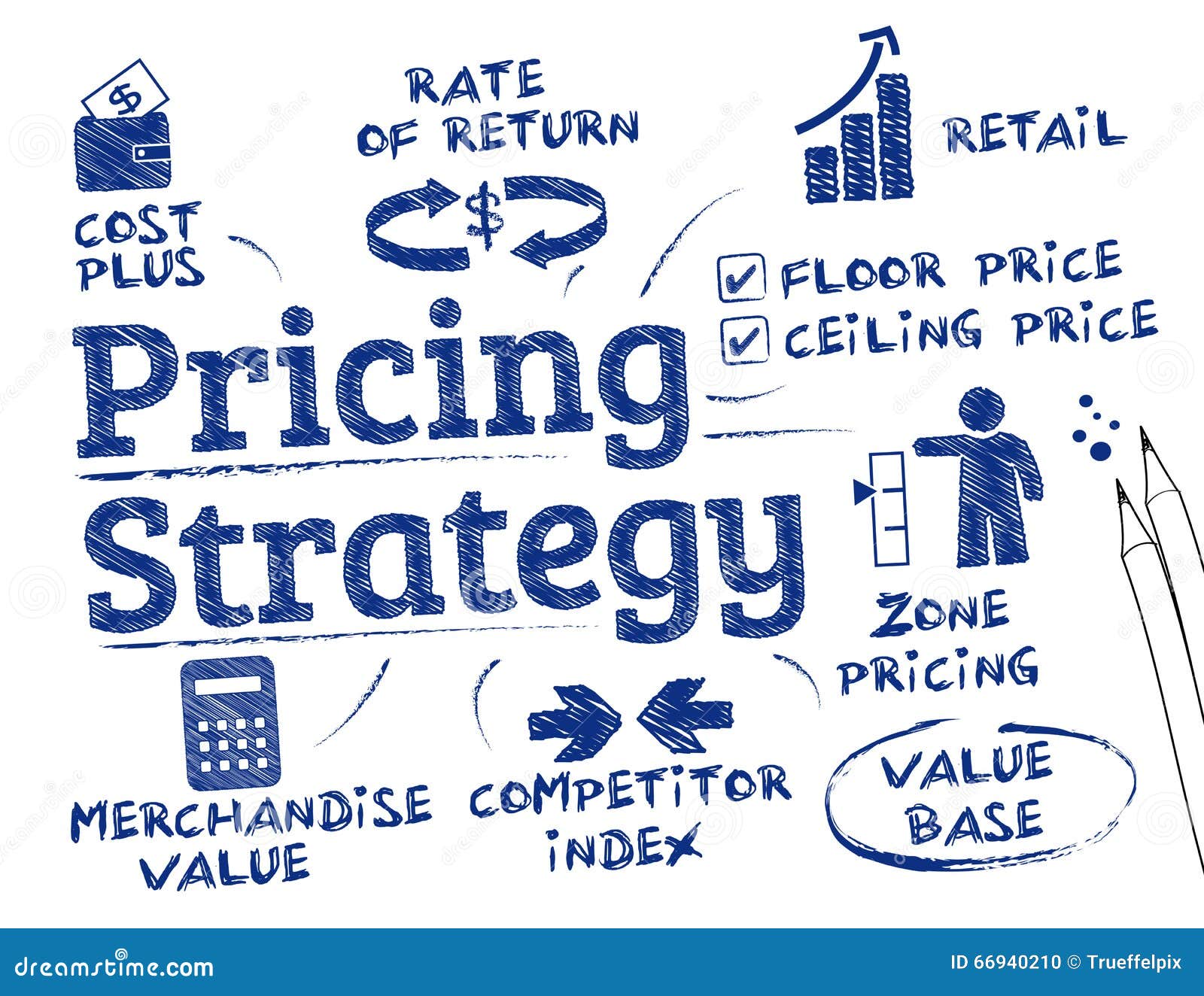 Concepto De La Estrategia De Precios Stock de ilustración Ilustración