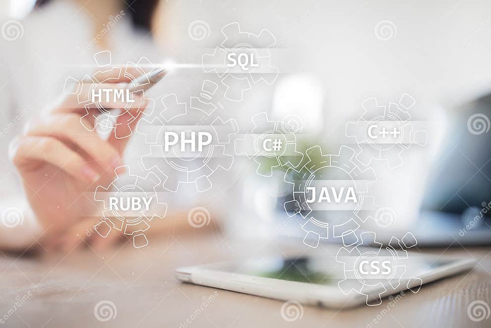 Concepto De Las Herramientas De Desarrollo Web En La Pantalla Virtual ...