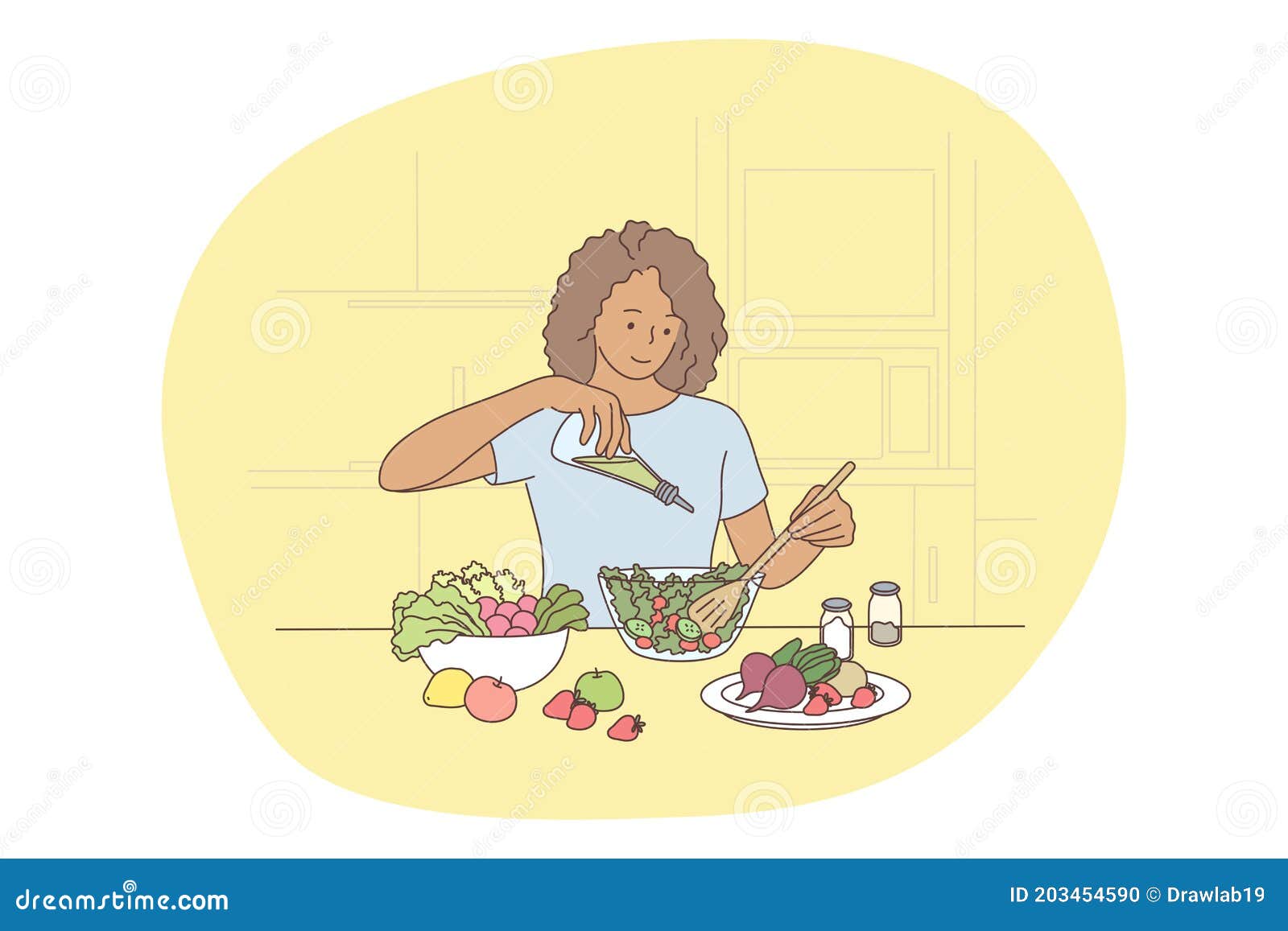 Concepto De Nutrición Saludable Para Alimentos Limpios Ilustración del  Vector - Ilustración de historieta, sonrisa: 203454590