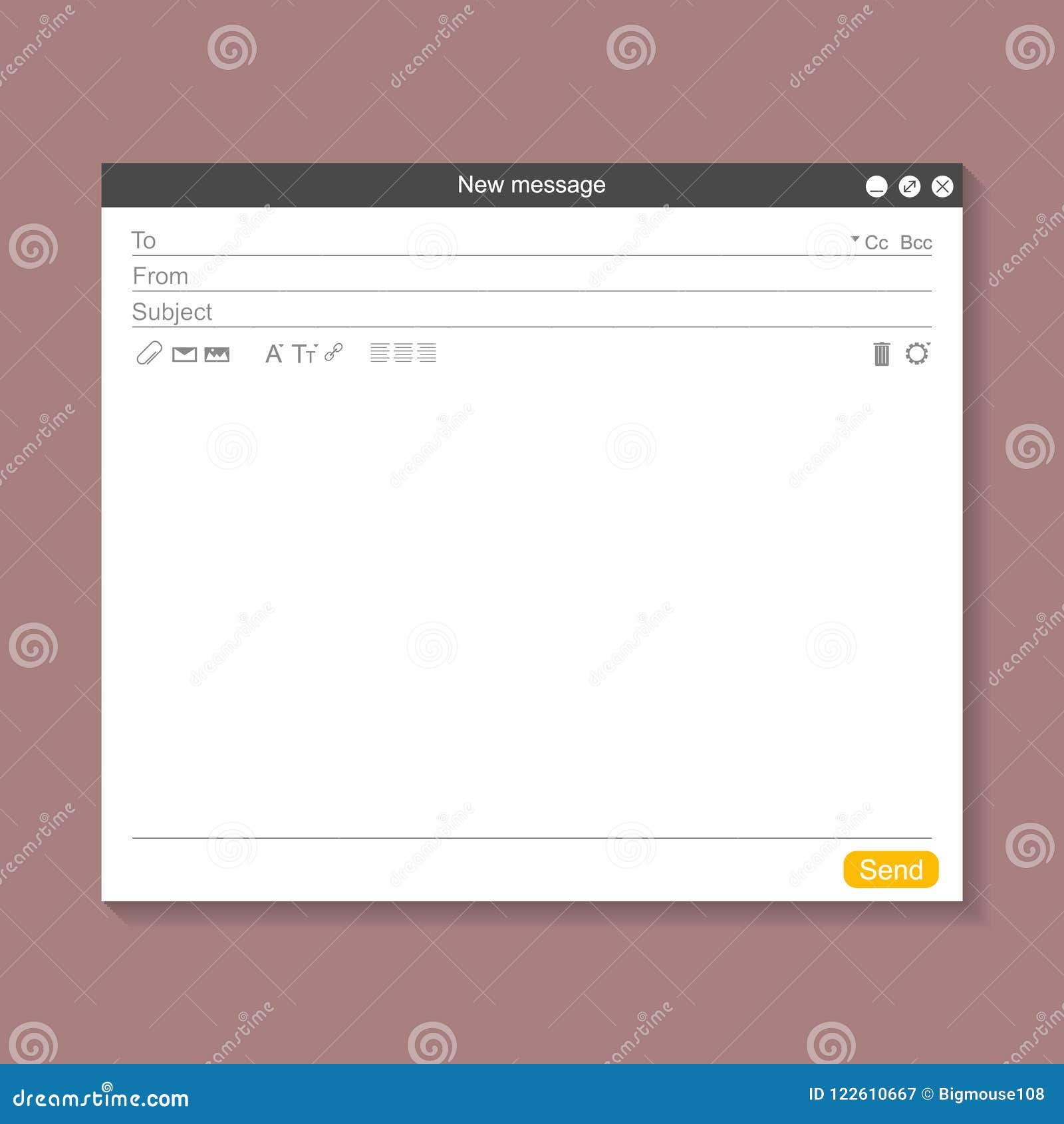 Concepto En Blanco De La Plantilla Del Email Vector Ilustración del