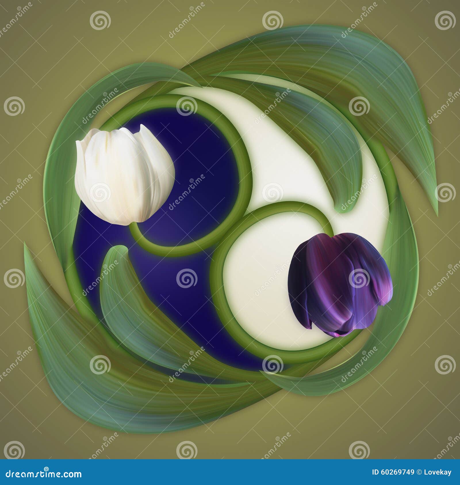 conceptual banner of the yin-yang simbol. poster of duality.