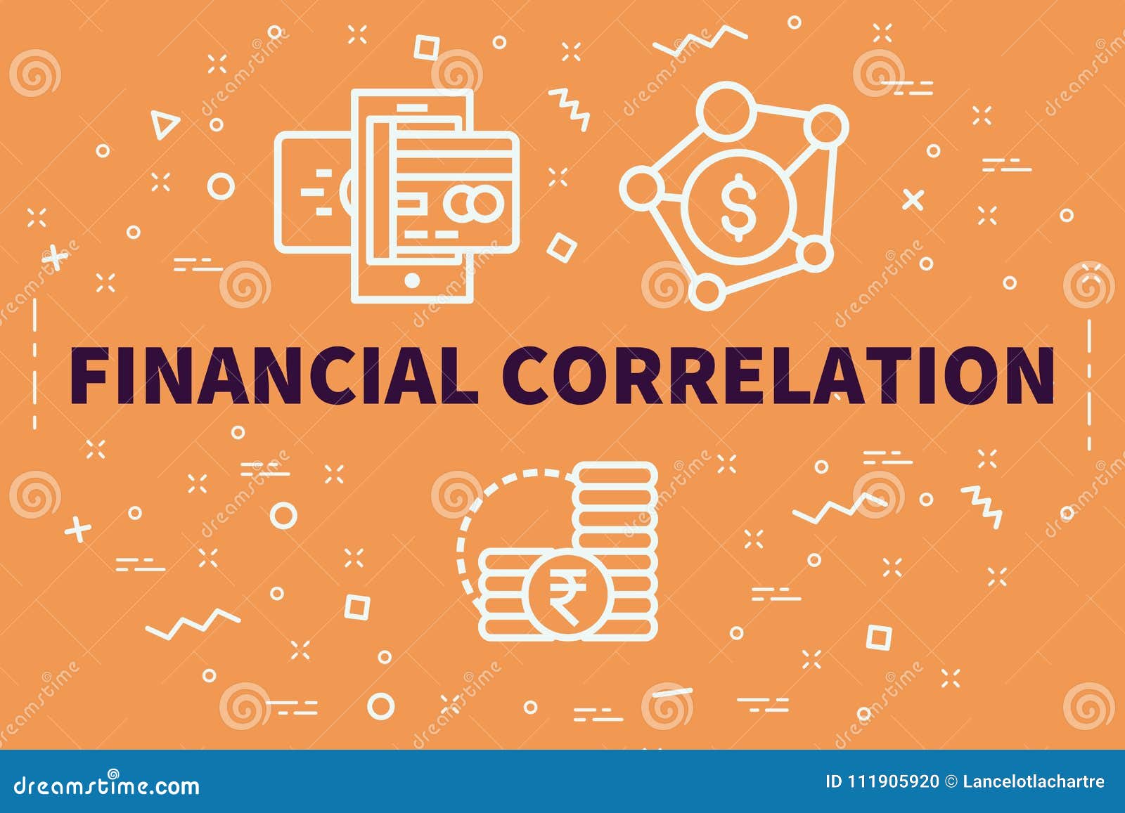 Conceptual Business Illustration with the Words Financial Correlation