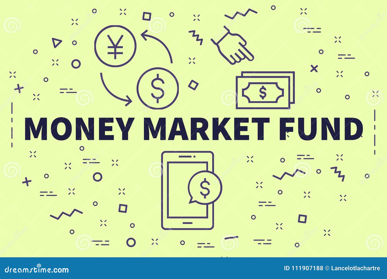 Conceptual Business Illustration with the Words Money Market Fun Stock  Illustration - Illustration of market, funds: 111907188