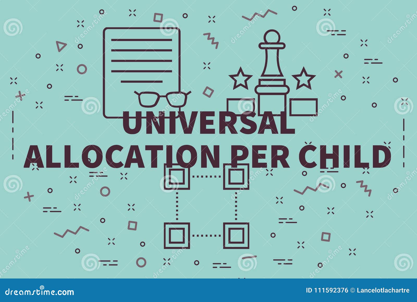 conceptual business  with the words universal allocation per child