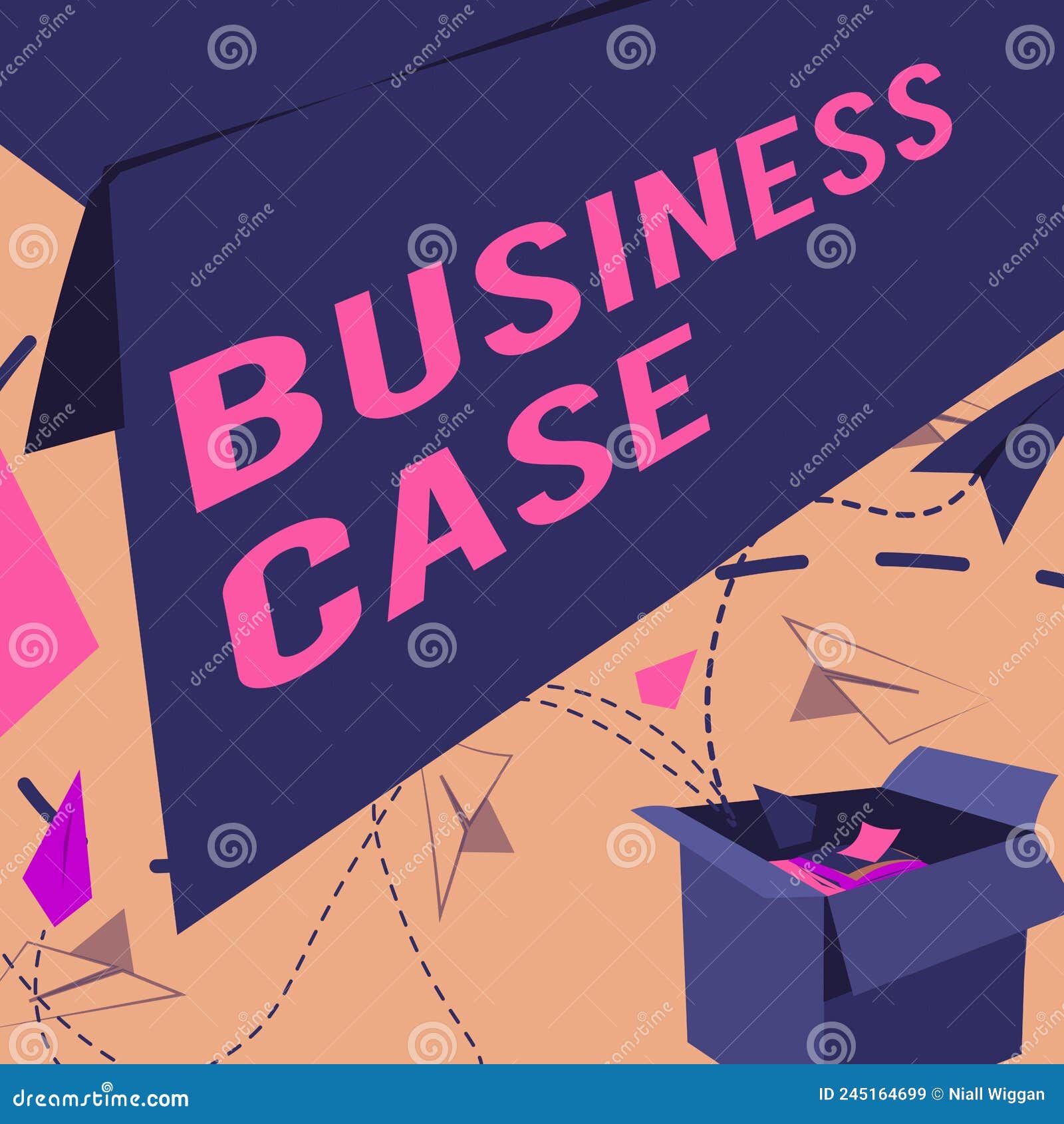 Conceptual Caption Business Case. Business Approach Proposition Undertaking Verbal Presentation New Task Open Box with Stock Illustration - Illustration of possibilities: 245164699