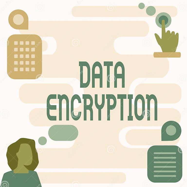 Conceptual Caption Data Encryption. Word Written on Symmetrickey ...