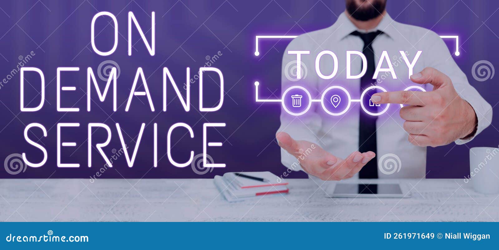 Conceptual Caption on Demand Service. Concept Meaning Allows Consumers