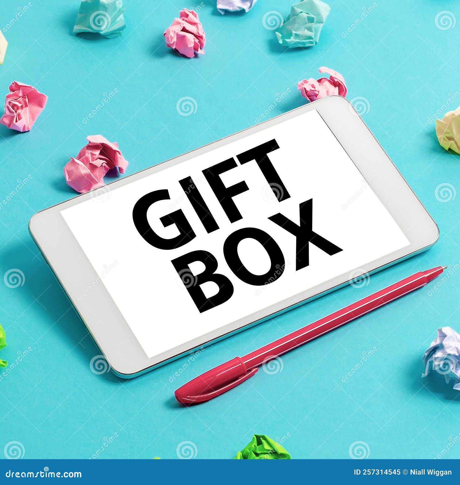 Conceptual Caption Gift Box. Concept Meaning a Small Cointainer with