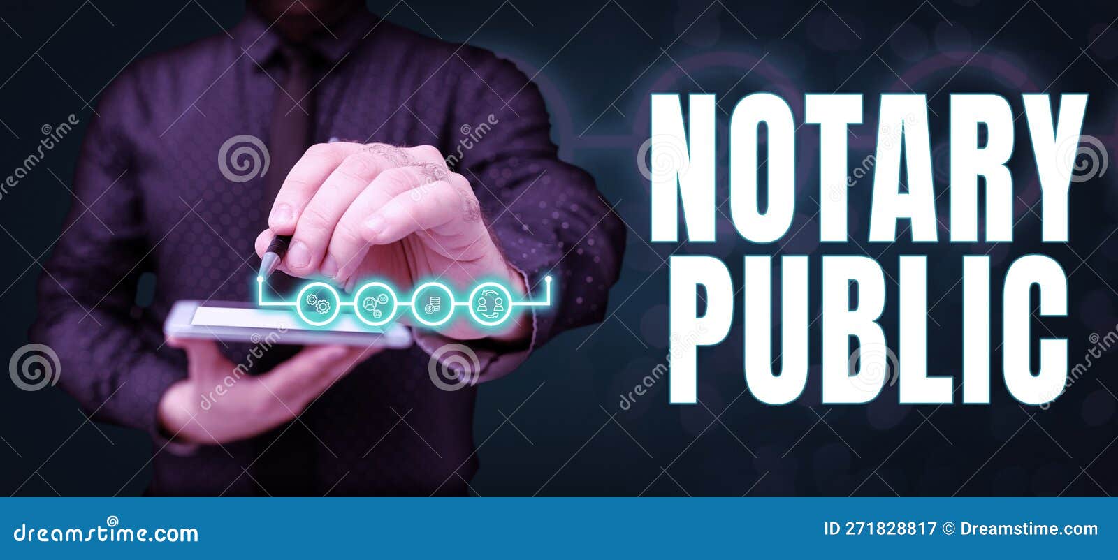 Conceptual Caption Notary Public. Word for Legality Documentation Authorization Certification