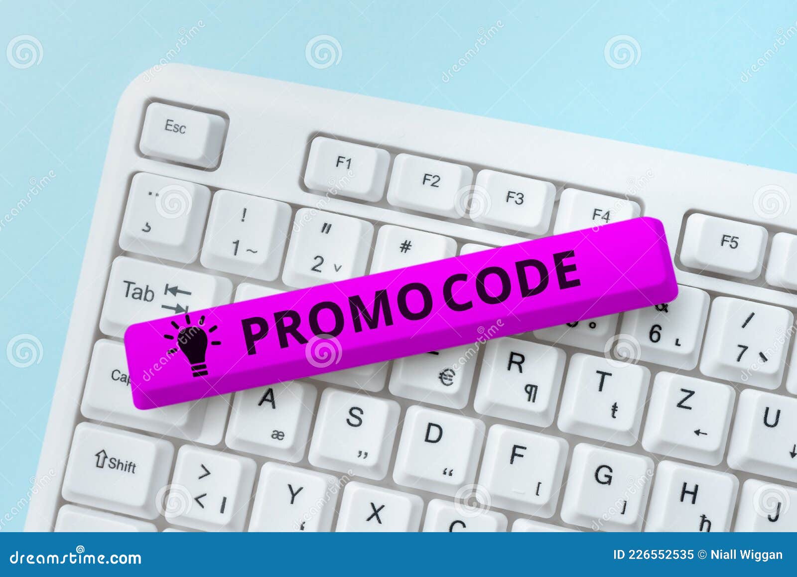 Conceptual Caption Promo Code. Word for Letters or Numbers that Allows