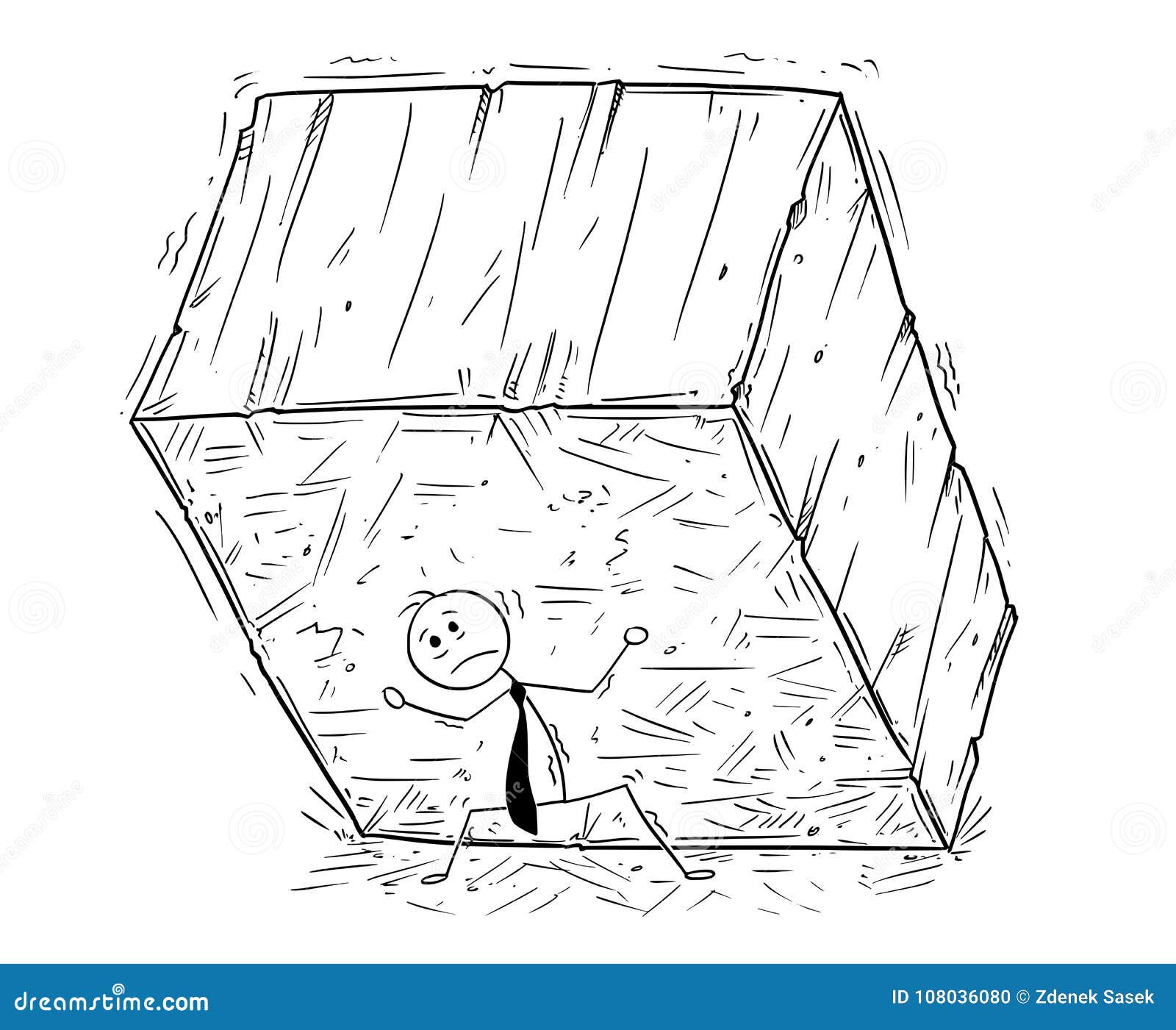 Conceptual Cartoon of Businessman Supporting Big Block of Rock O Stock  Vector - Illustration of finances, loan: 108036080