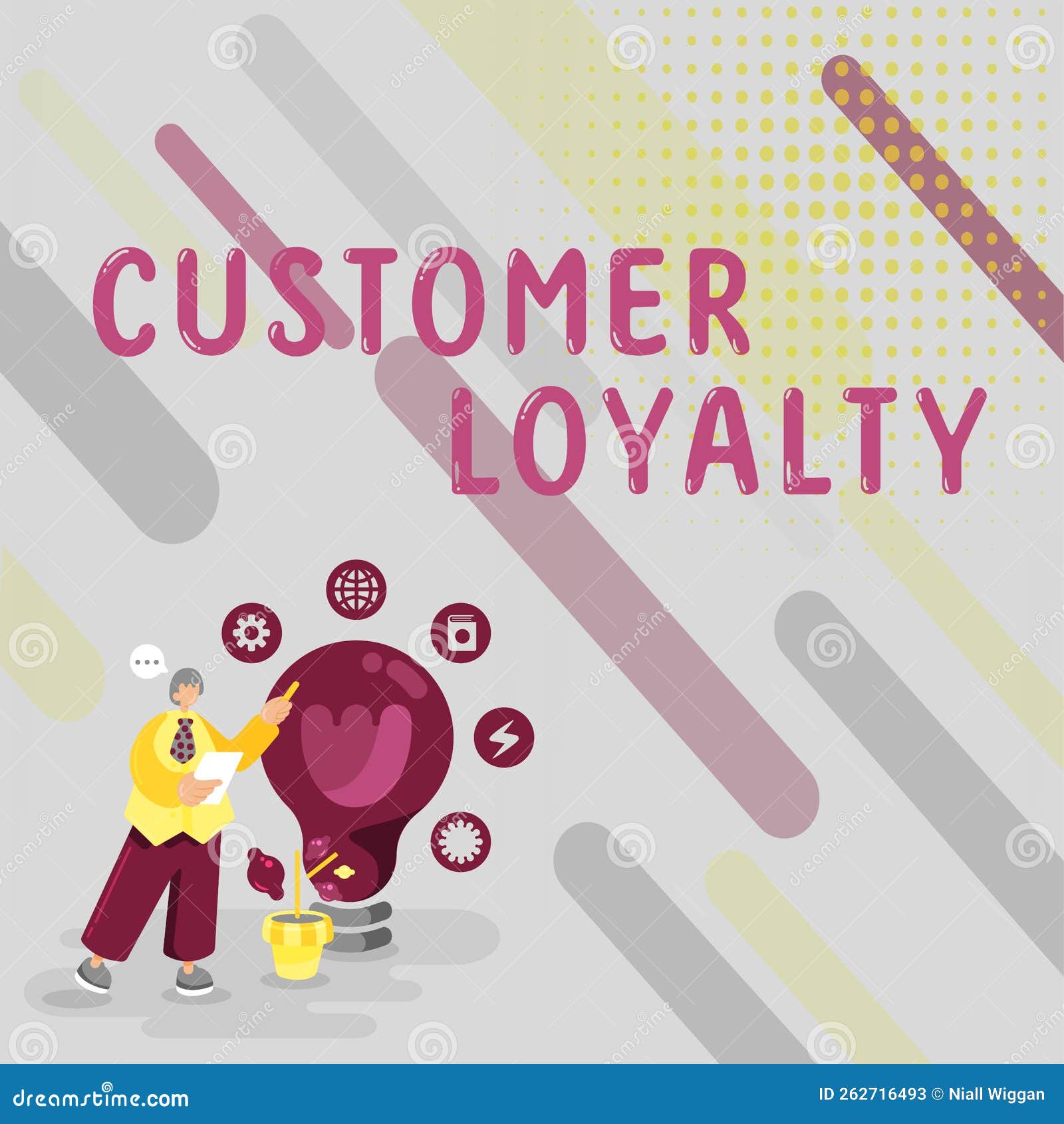 Conceptual Display Customer Loyalty. Concept Meaning Client