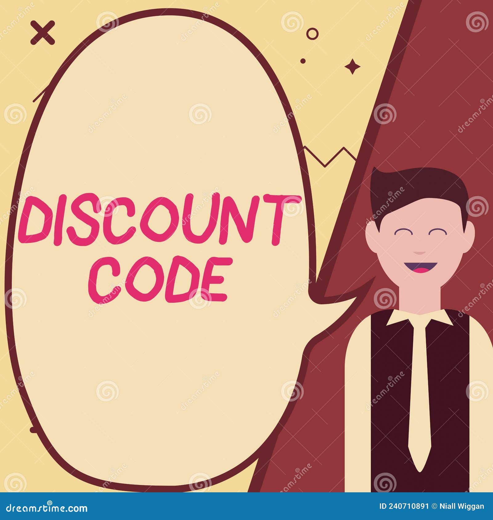 Conceptual Display Discount Code. Business Idea Series of Letters or