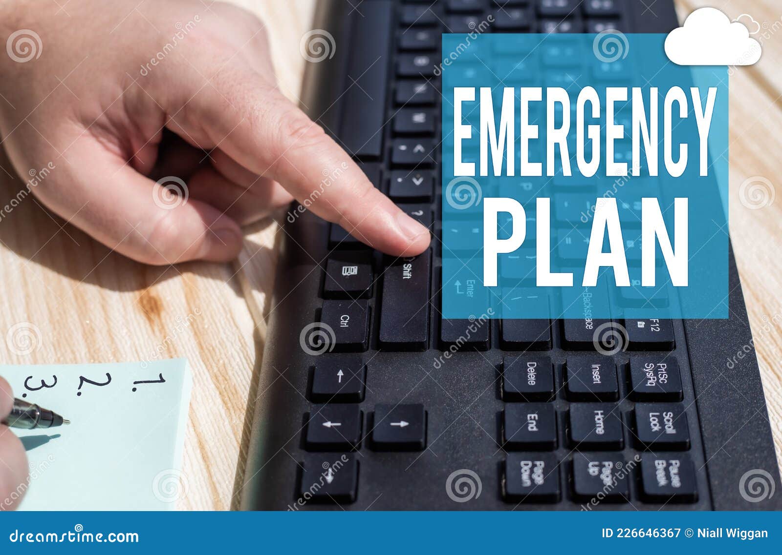 Conceptual Display Emergency Plan. Business Concept Instructions that