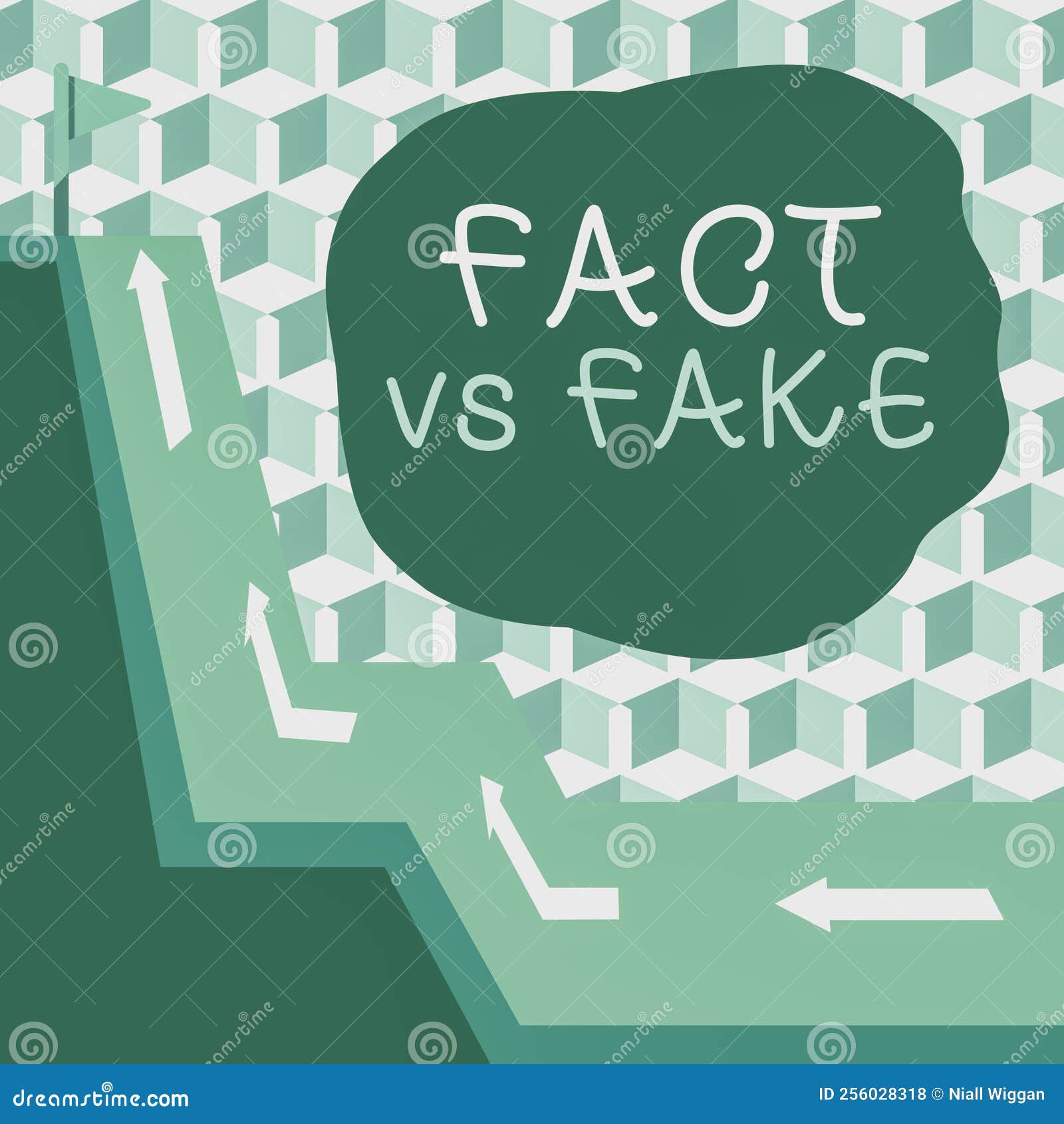 conceptual display fact vs fake. concept meaning rivalry or products or information originaly made or imitation