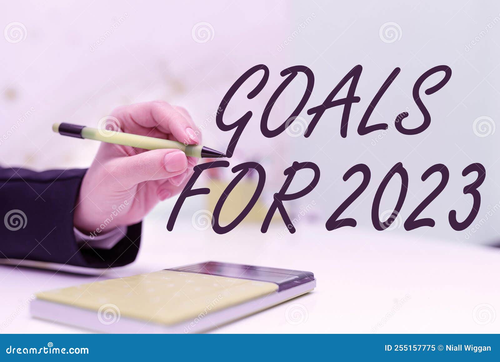 conceptual display goals for 2023the following things you want to have and achieve in 2023. conceptual photo the