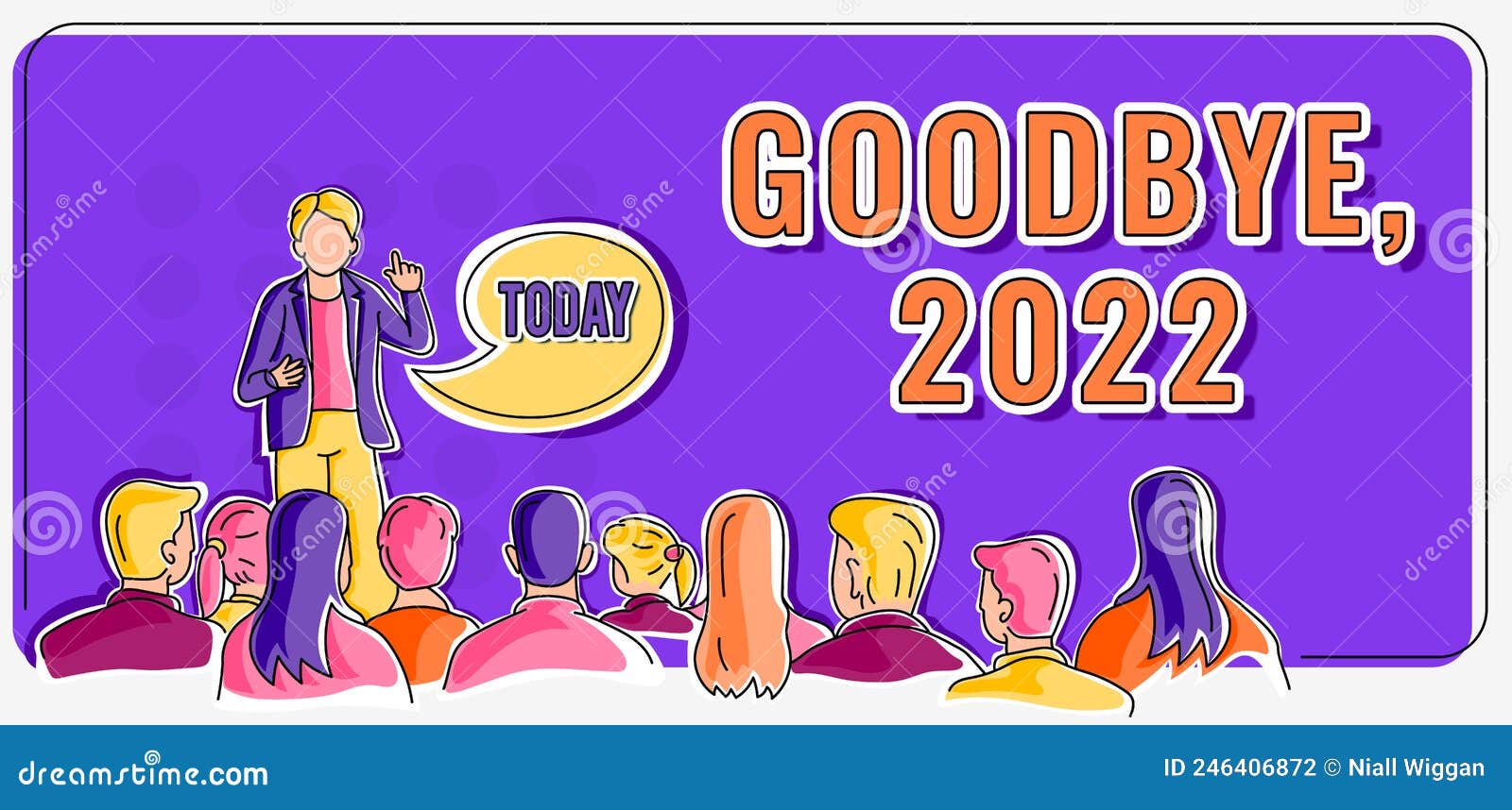 conceptual display goodbye 2022. word written on new year eve milestone last month celebration transition person