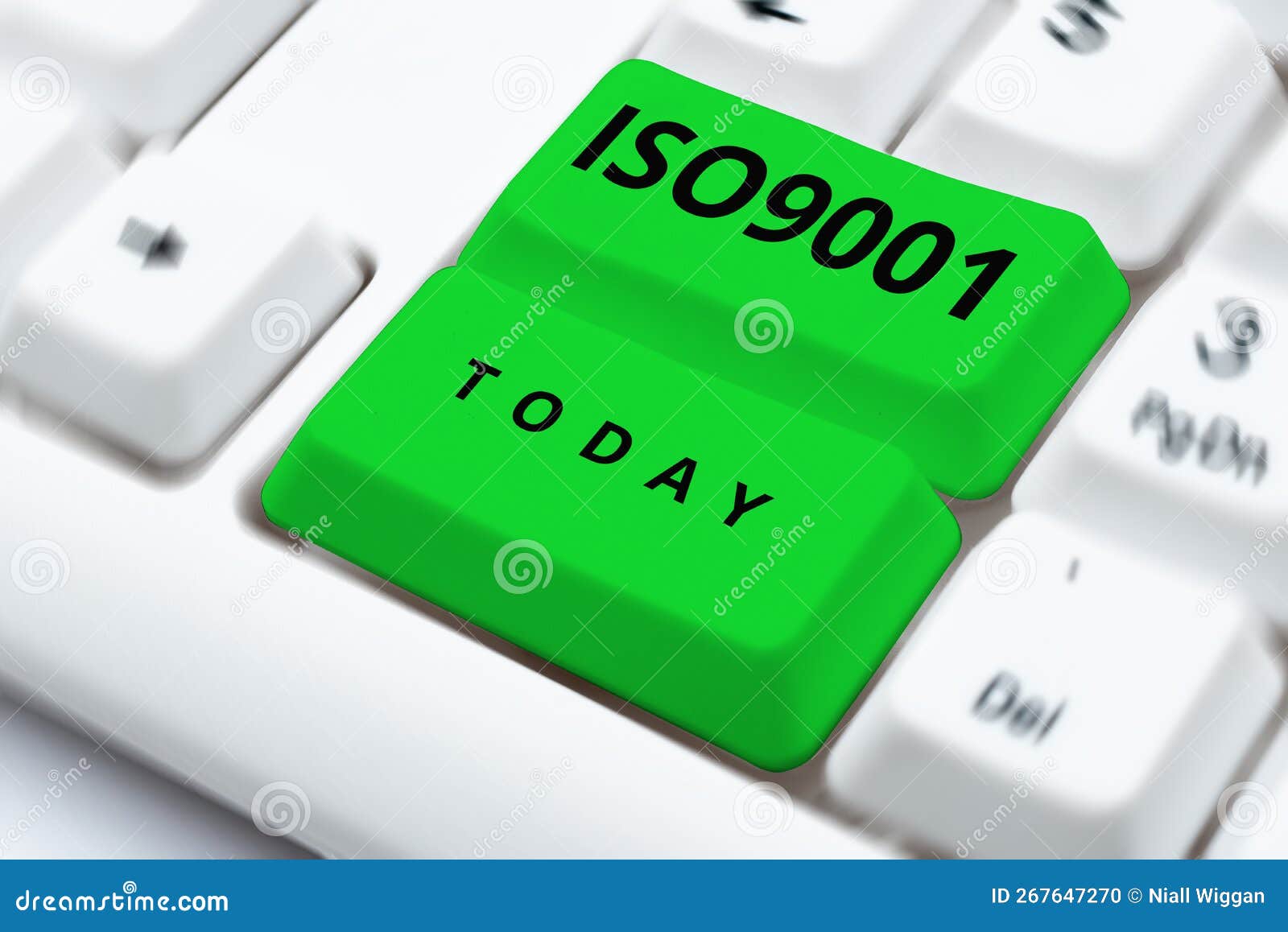 conceptual display iso9001. word for the appropriate international standard followed to ensure customer's