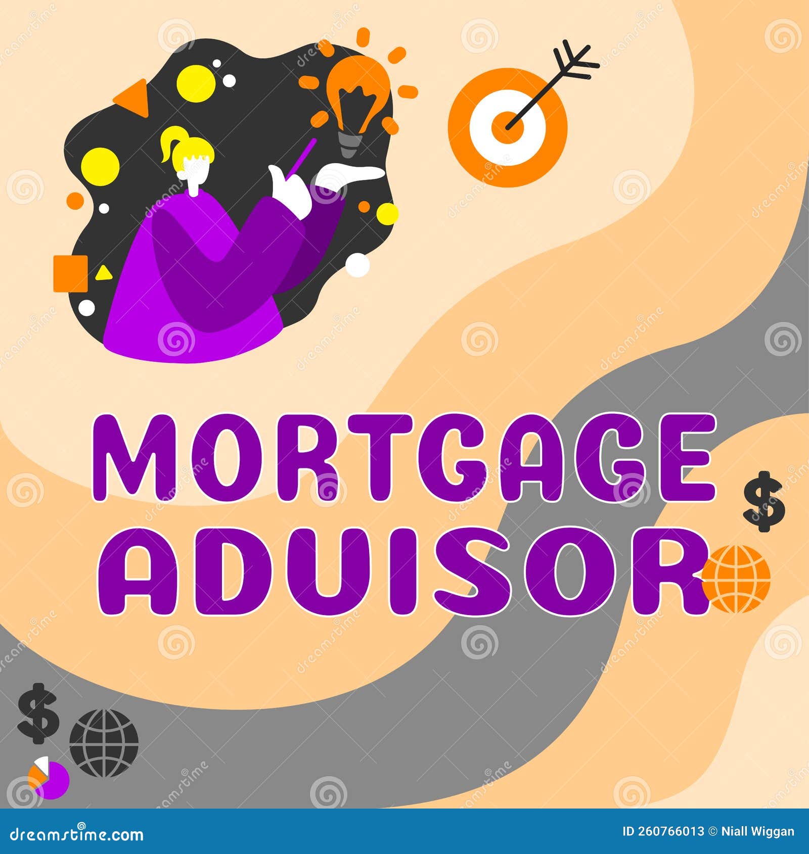 Conceptual Display Mortgage Advisor. Business Approach Developing and