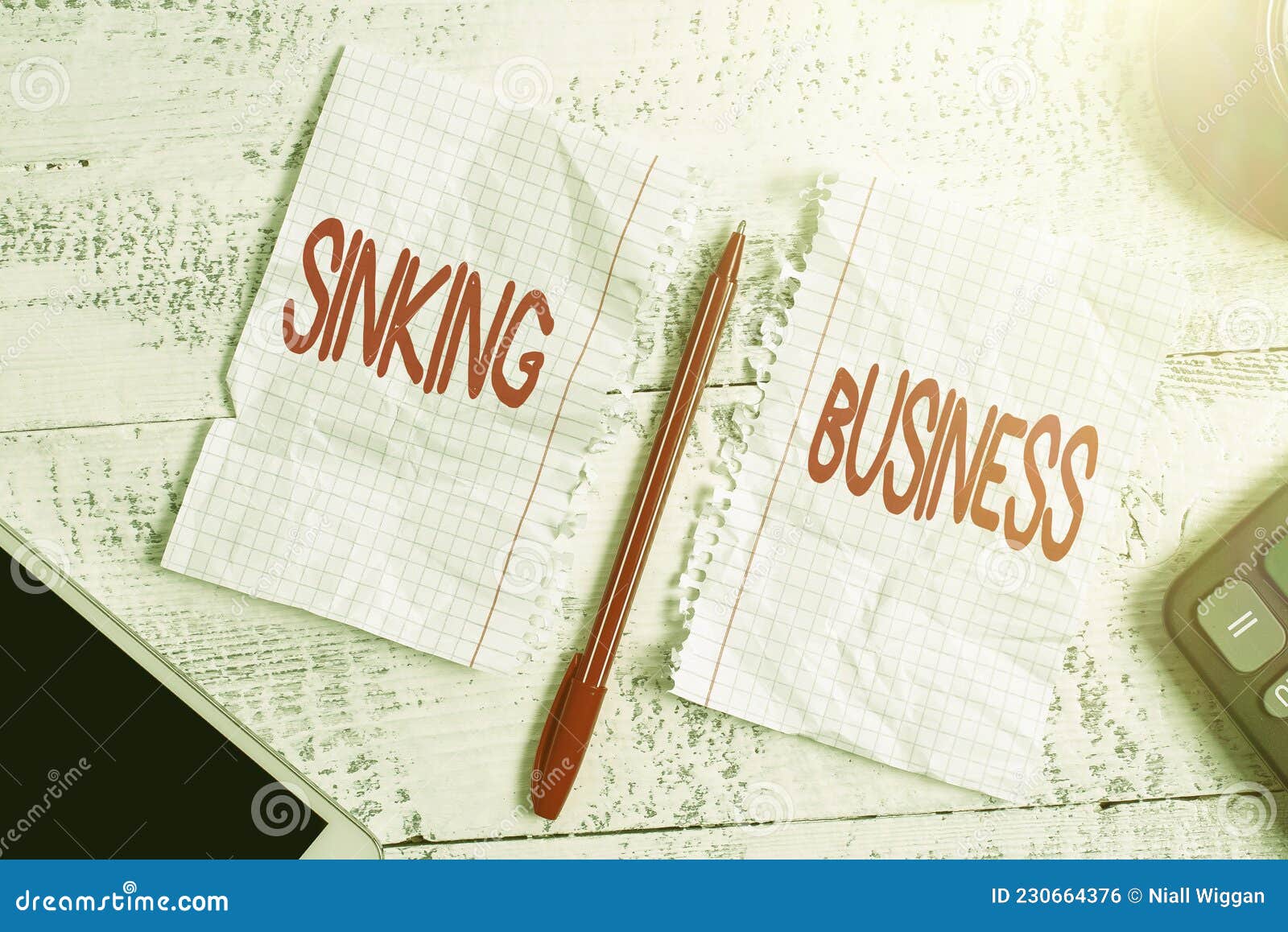 conceptual display sinking business. business overview the company or other organization that is failing display of