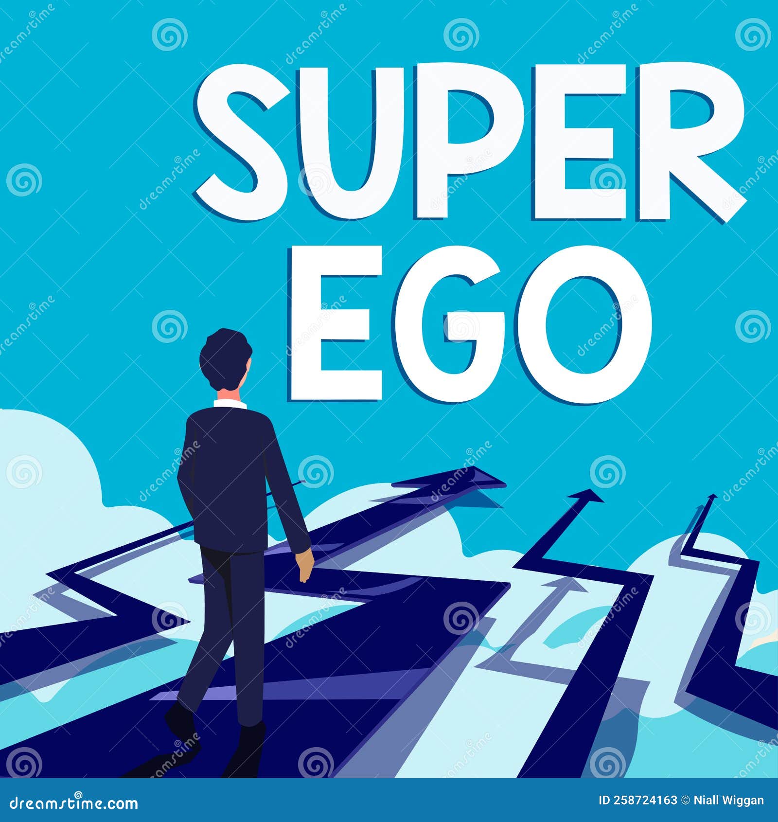 Conceptual Display Super Ego. Concept Meaning the I or Self of Any