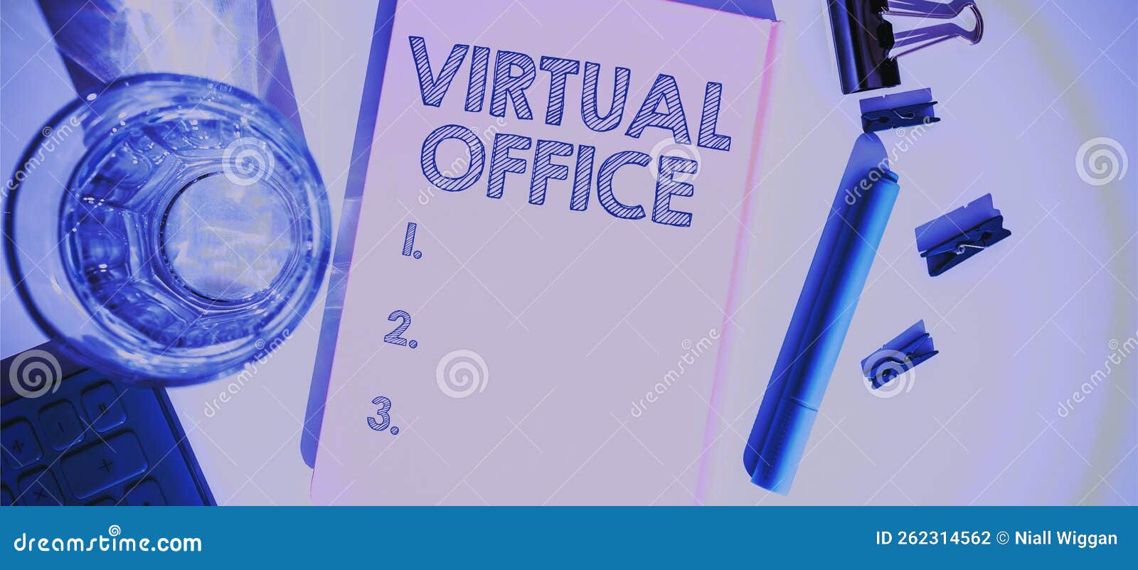 Conceptual Display Virtual Office. Business Concept Mobile Work